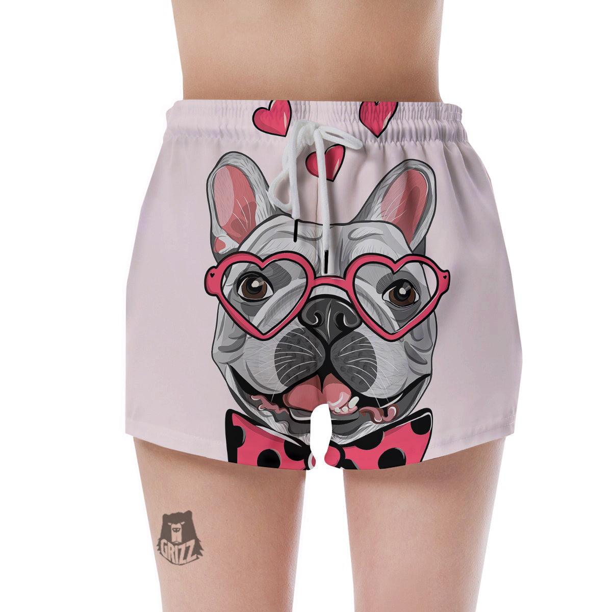 Pug With Glasses Cute Print Cute Women's Shorts-grizzshop