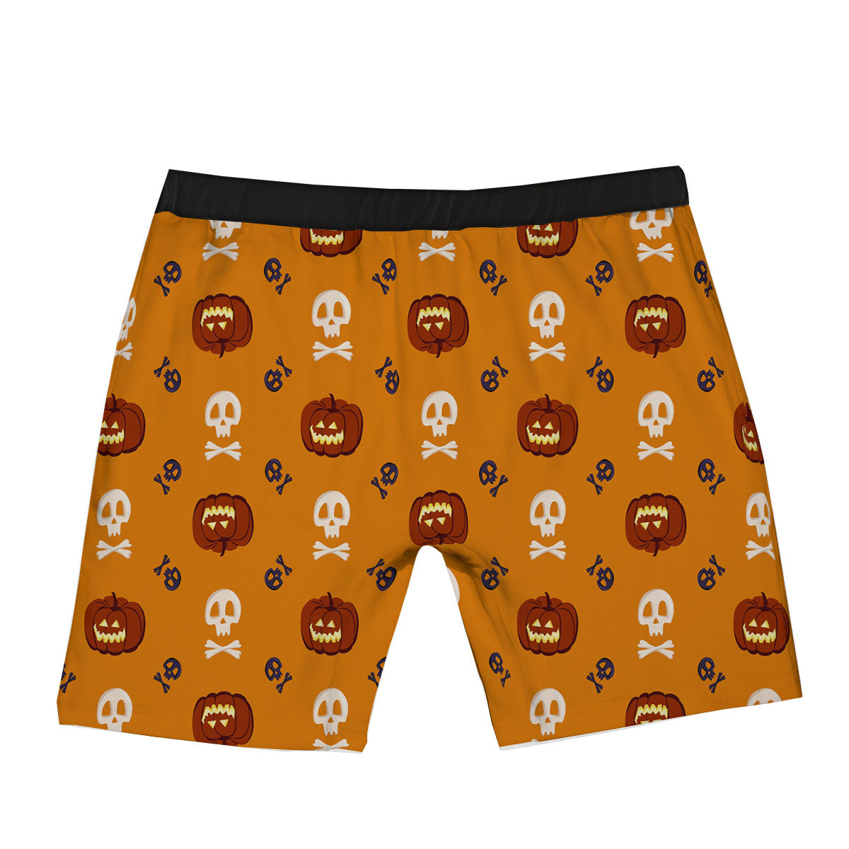 Pumkin And Skull Halloween Print Pattern Boxer Briefs-grizzshop