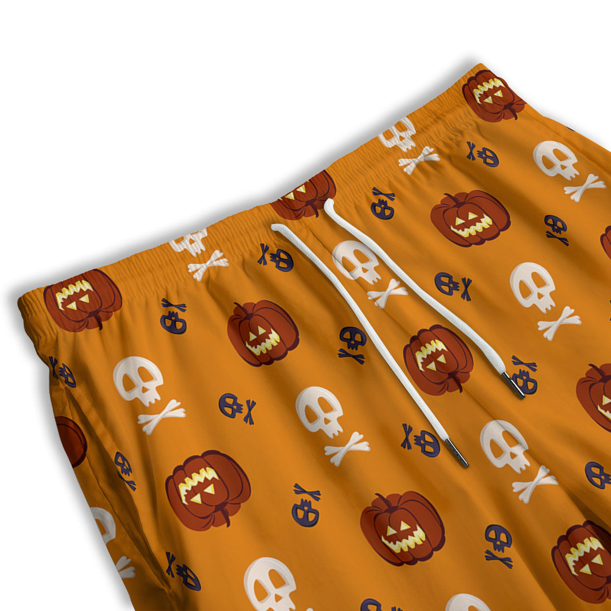 Pumkin And Skull Halloween Print Pattern Men's Athletic Shorts