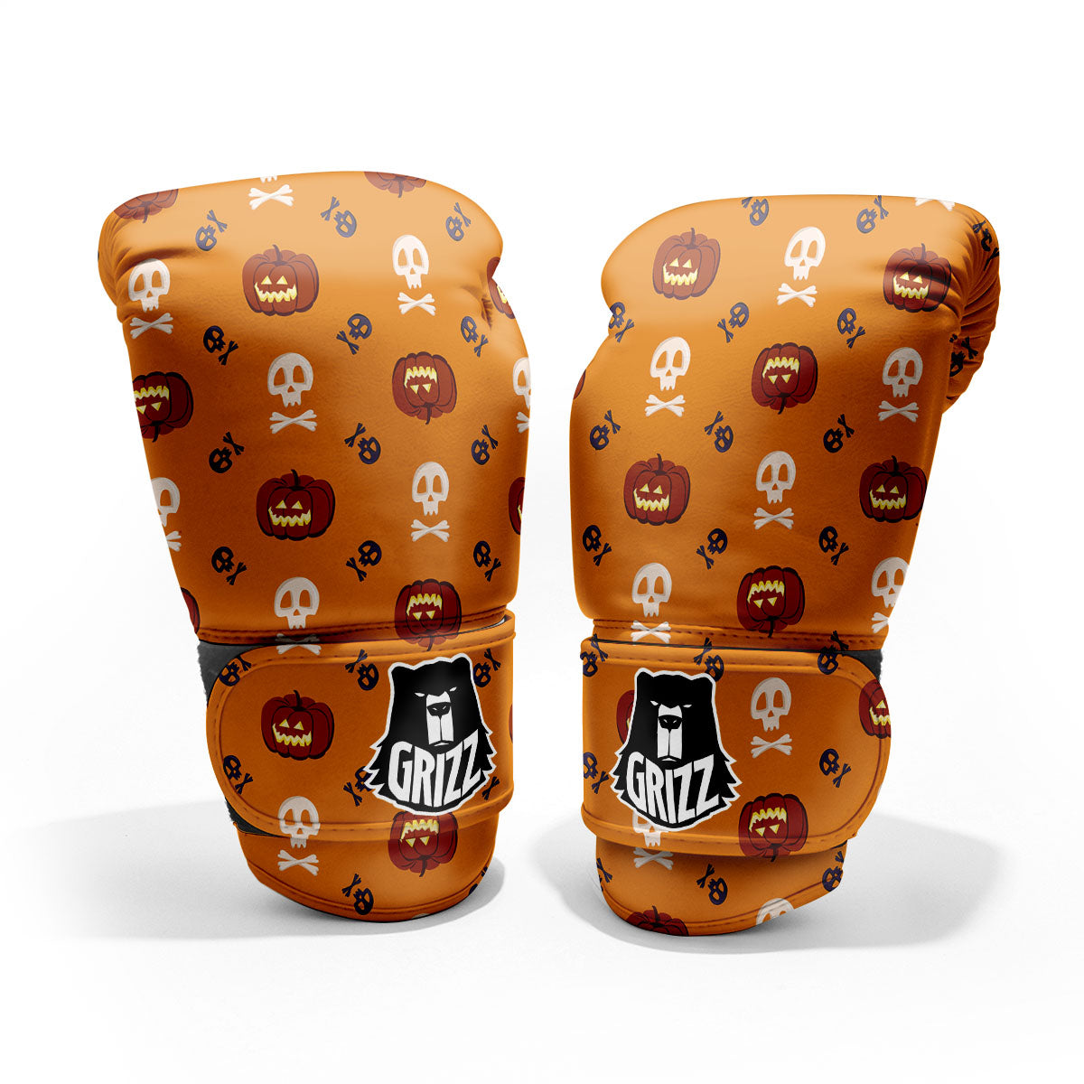 Pumkin And Skull Halloween Print Pattern Pro Boxing Glove
