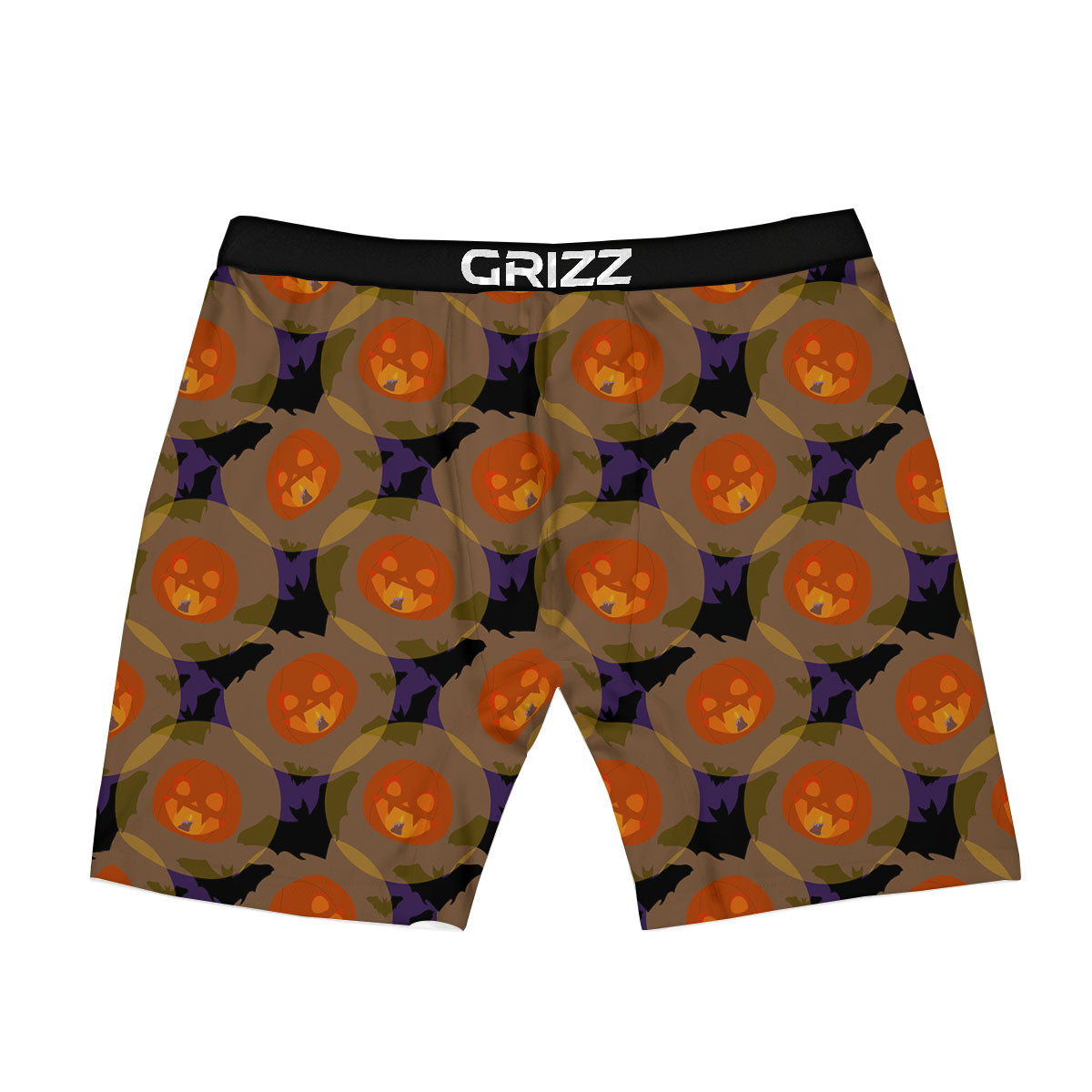 Pumkin Bat Halloween Print Pattern Boxer Briefs-grizzshop