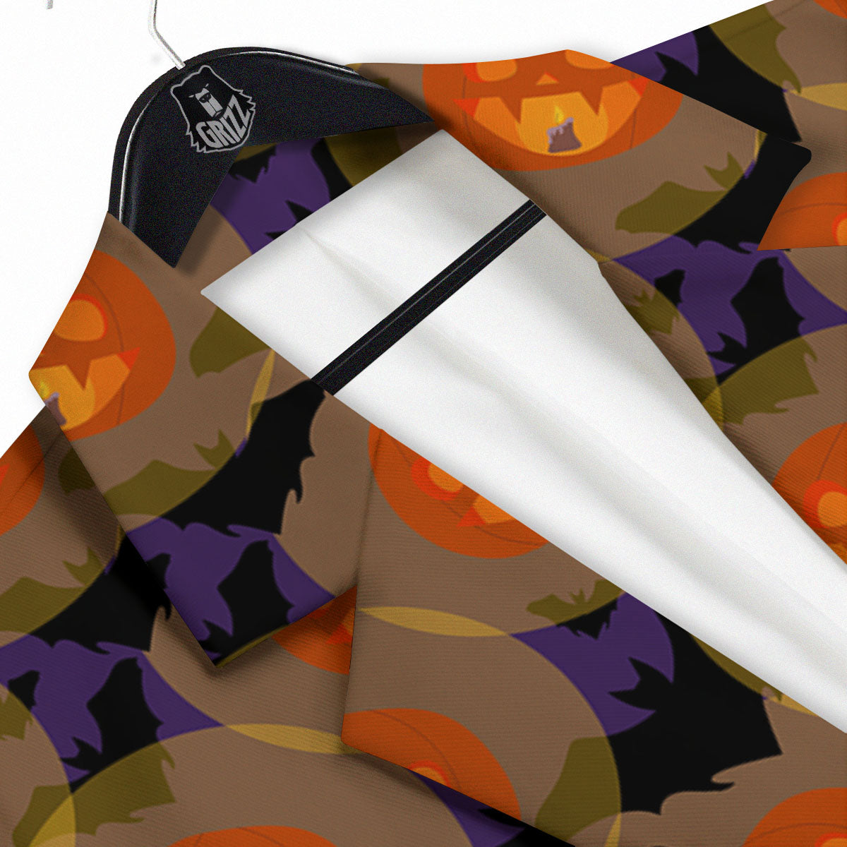 Pumkin Bat Halloween Print Pattern Men's Sport Coat-grizzshop