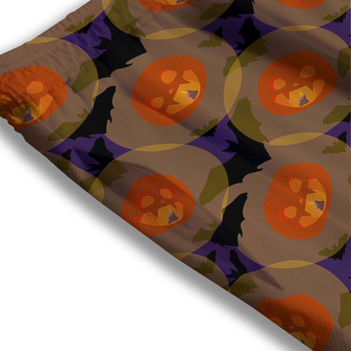 Pumkin Bat Halloween Print Pattern Mesh Shorts