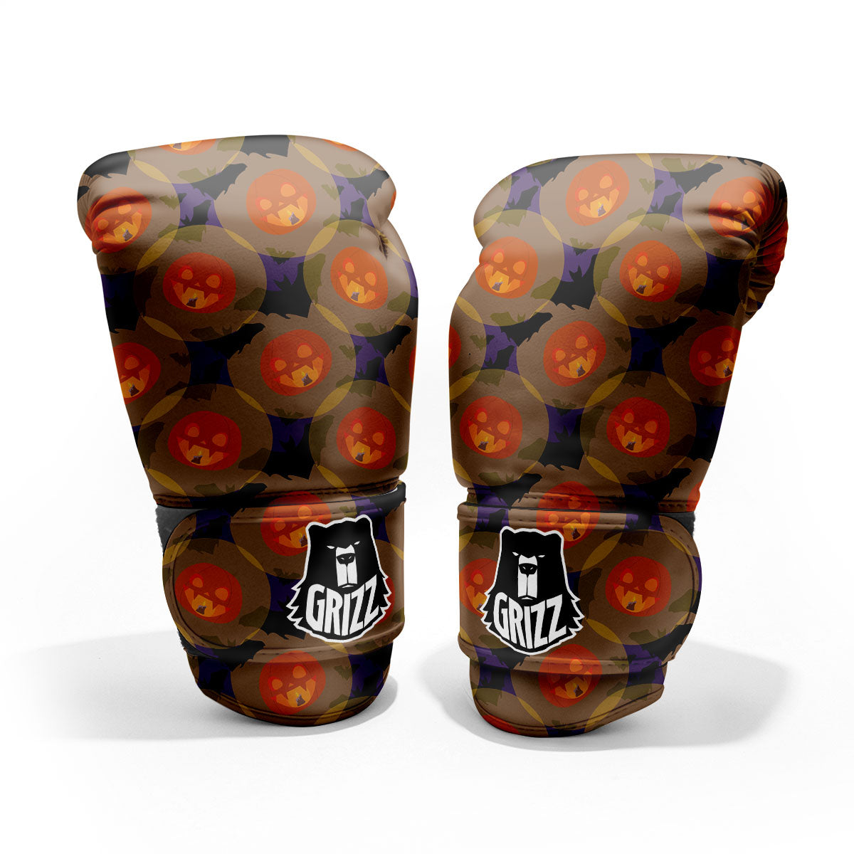 Pumkin Bat Halloween Print Pattern Pro Boxing Glove