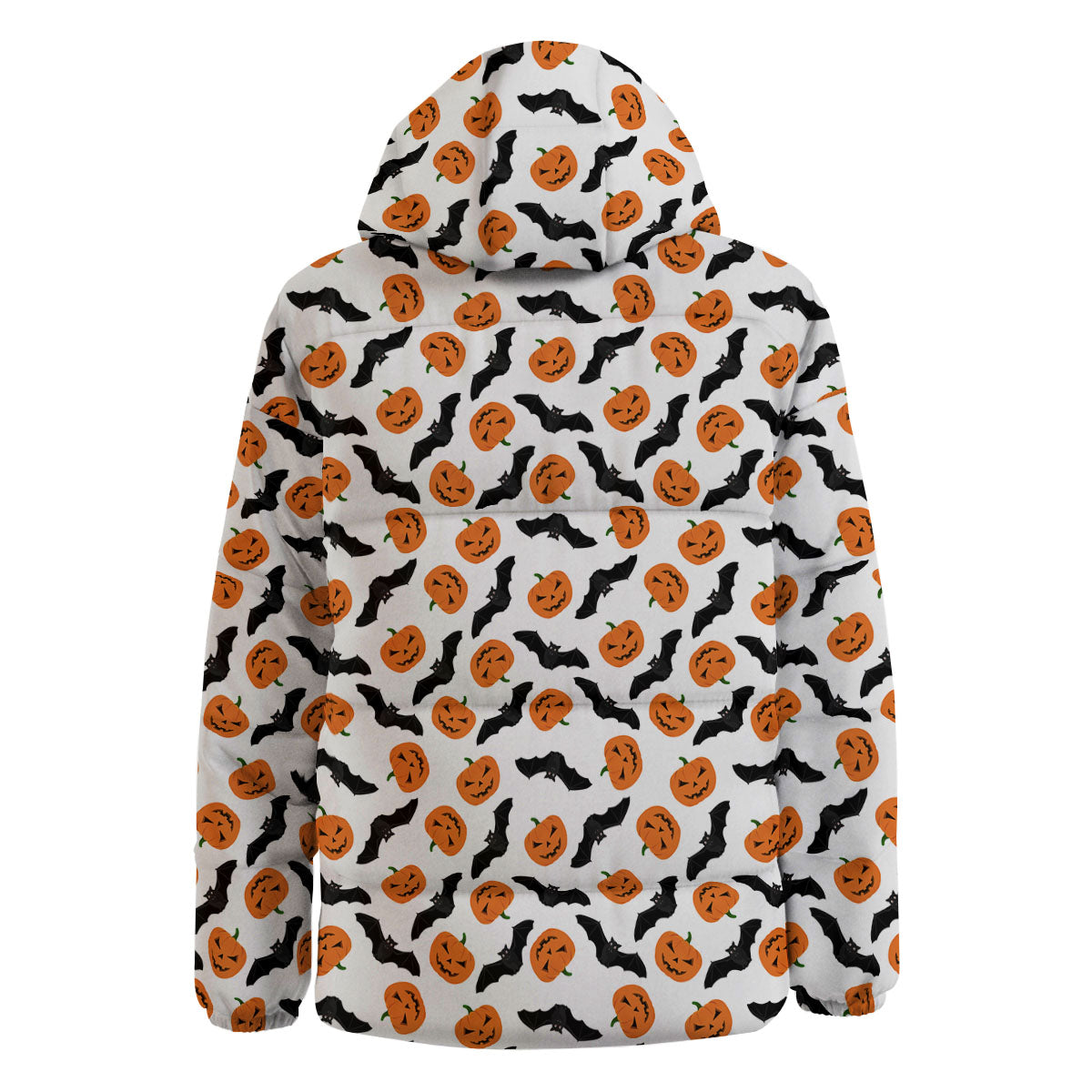 Pumpkin And Bat Halloween Print Pattern Down Jacket-grizzshop
