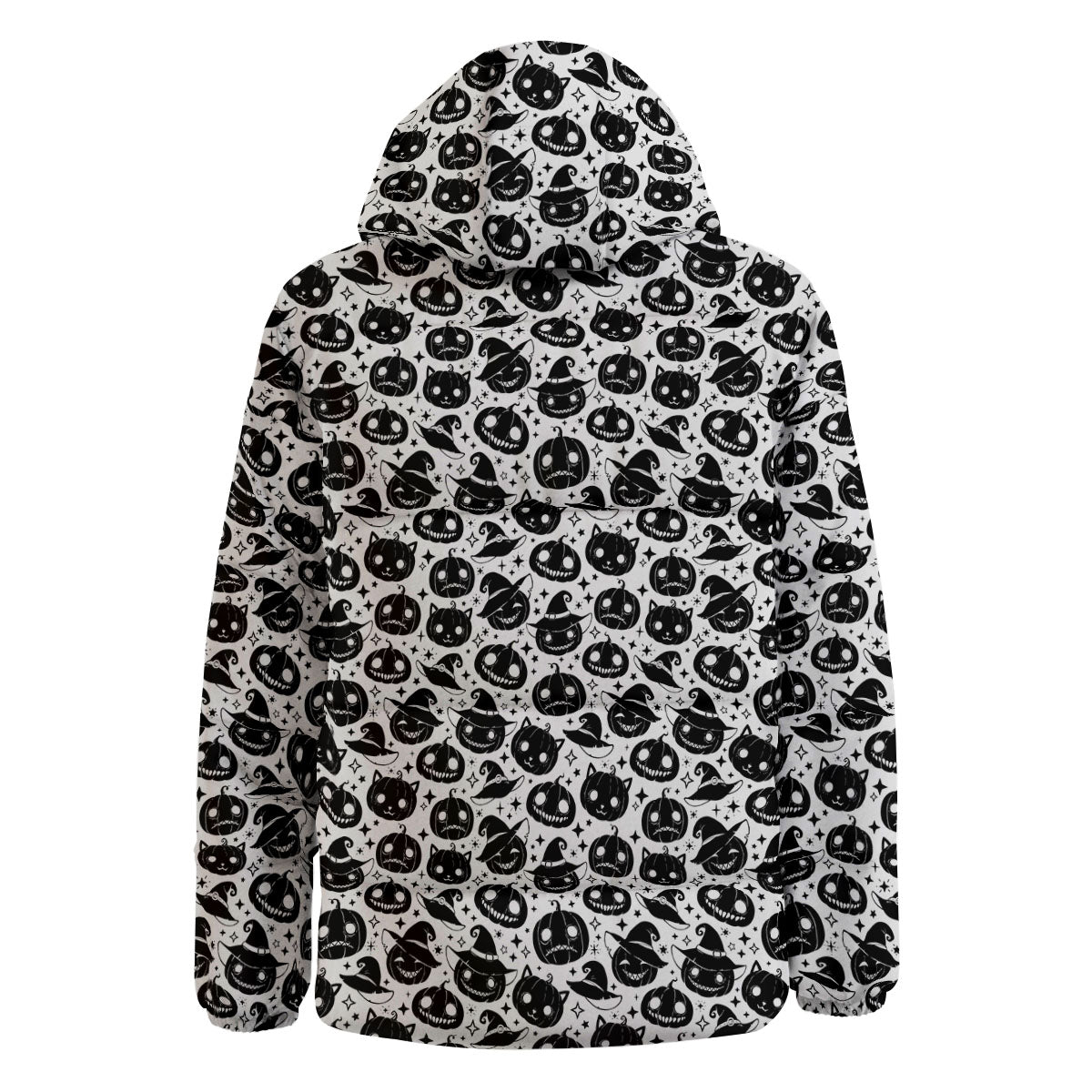 Pumpkin Black Halloween Print Pattern Down Jacket-grizzshop