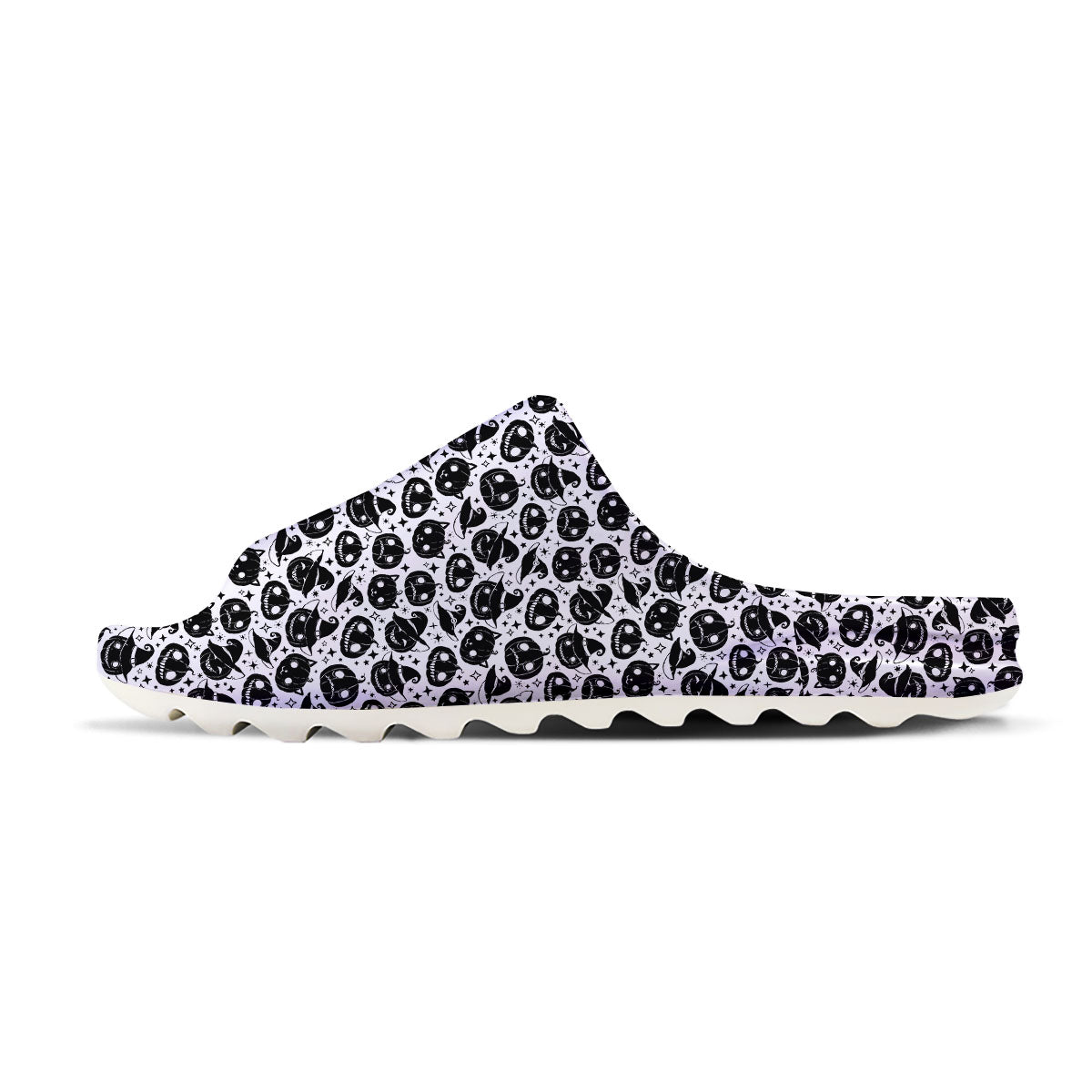 Pumpkin Black Halloween Print Pattern Sandals-grizzshop