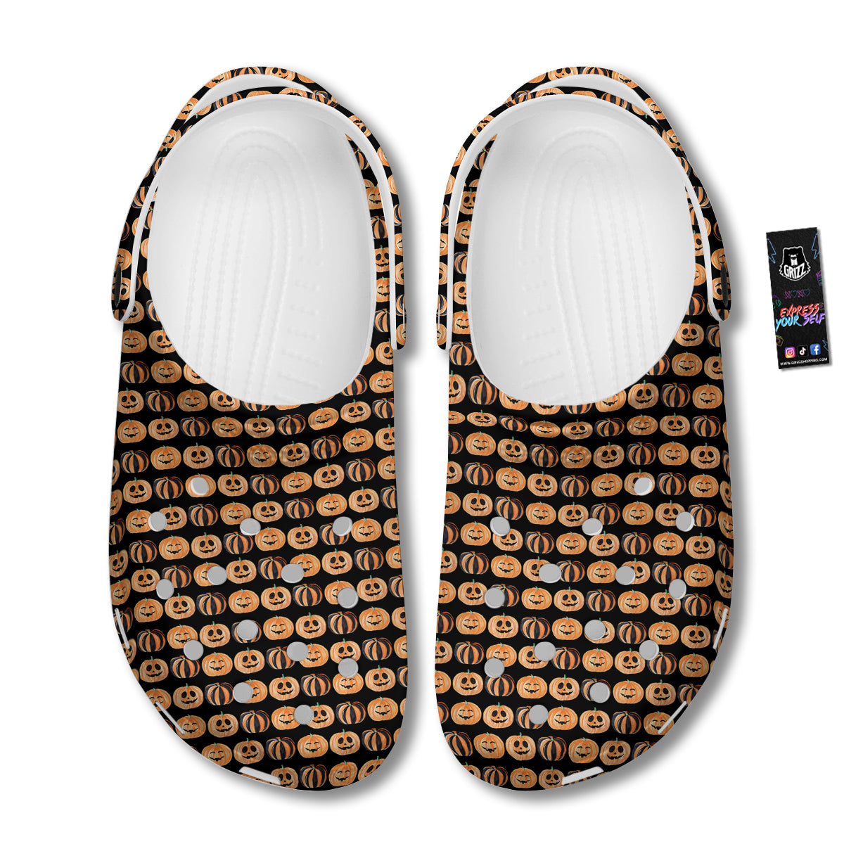 Pumpkin Cute Print Pattern Clog-grizzshop