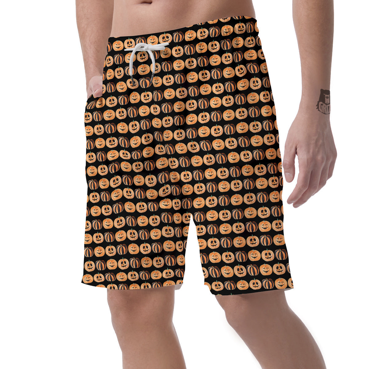 Pumpkin Cute Print Pattern Men's Shorts-grizzshop