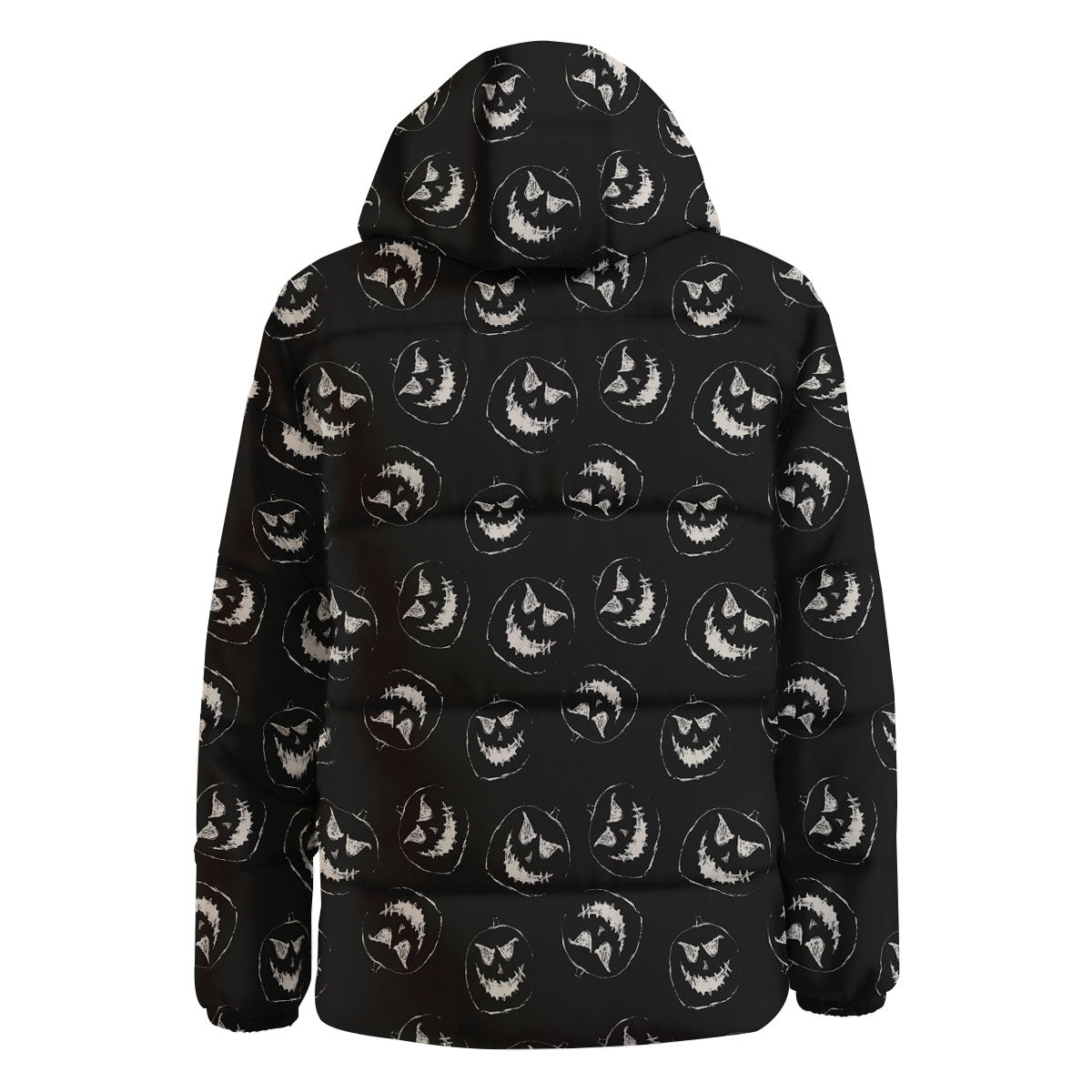 Pumpkin Faces Halloween Print Pattern Down Jacket-grizzshop