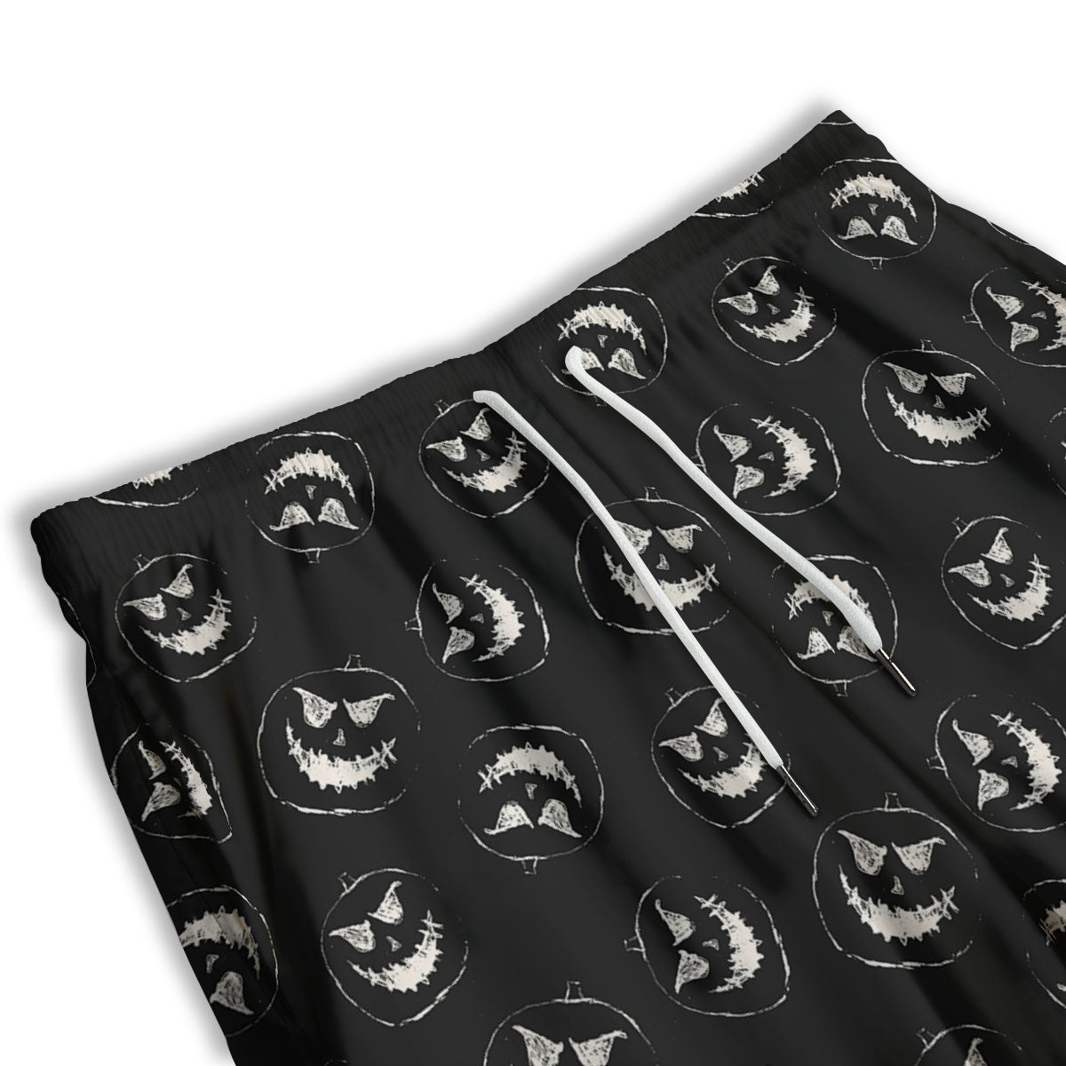 Pumpkin Faces Halloween Print Pattern Men's Athletic Shorts