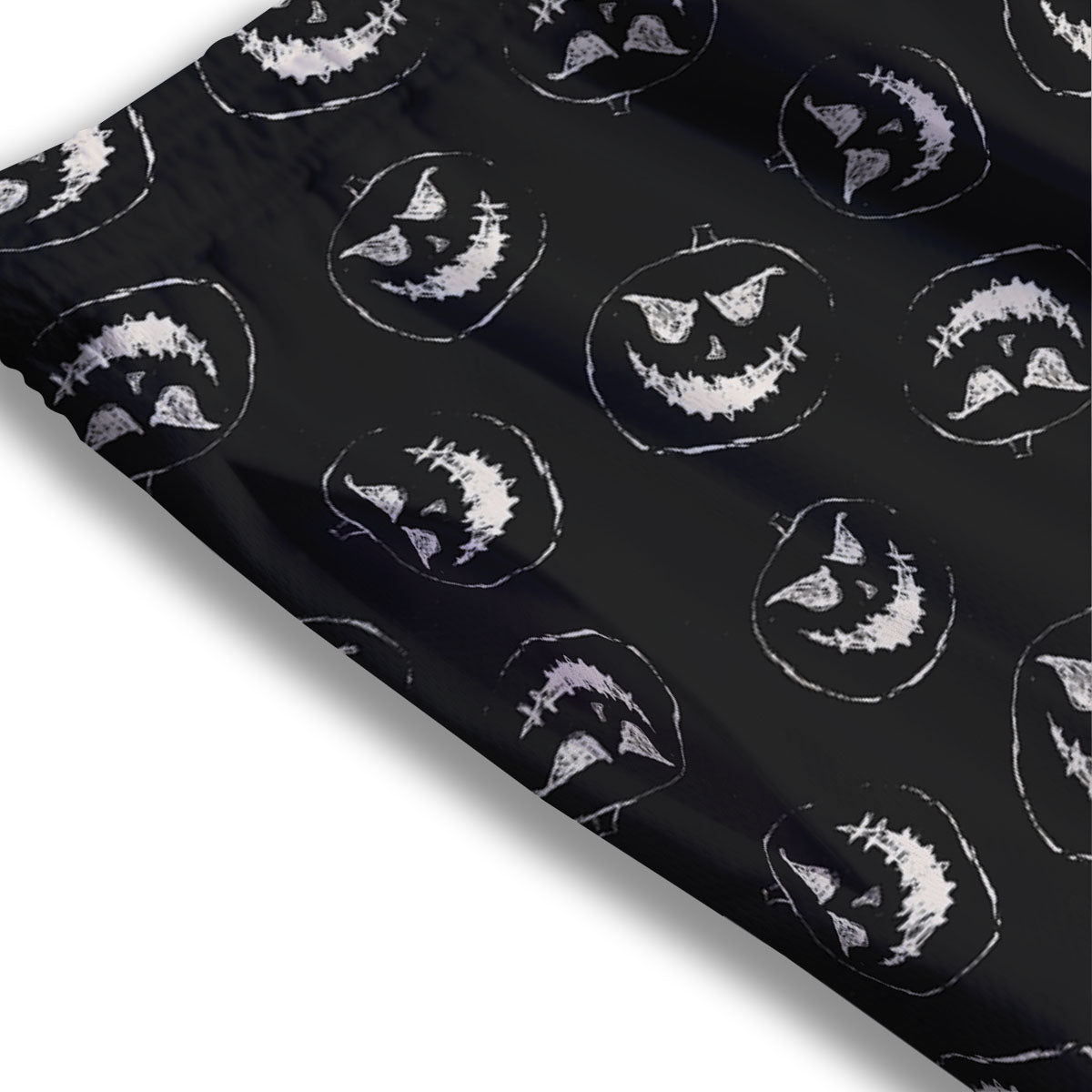 Pumpkin Faces Halloween Print Pattern Mesh Shorts