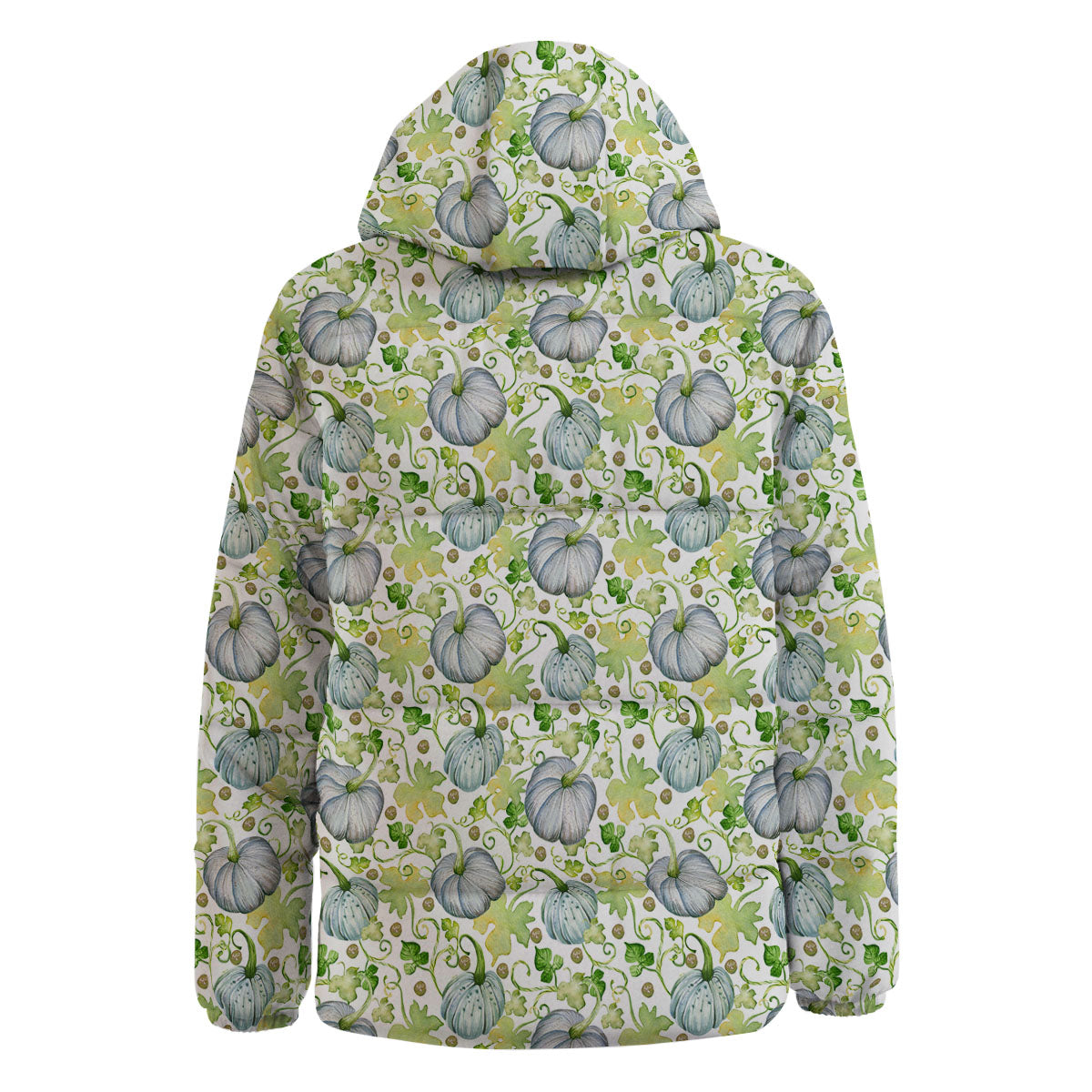 Pumpkin Green Print Pattern Down Jacket-grizzshop