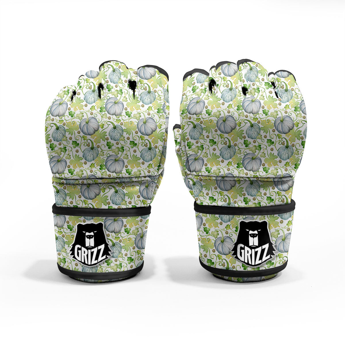 Pumpkin Green Print Pattern MMA Gloves-grizzshop