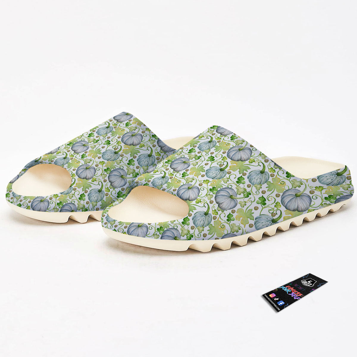 Pumpkin Green Print Pattern Sandals-grizzshop