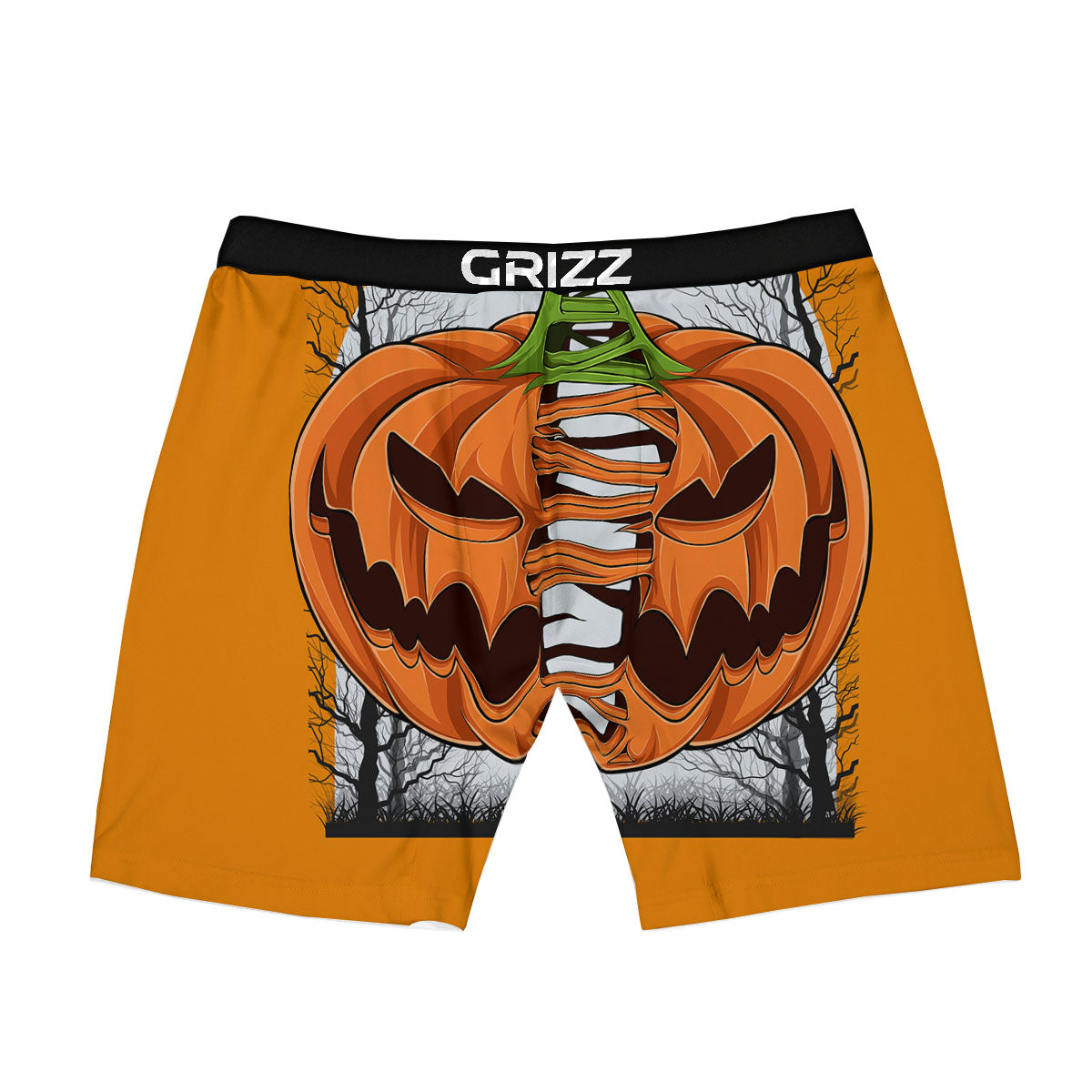 Pumpkin Halloween Character Print Boxer Briefs-grizzshop