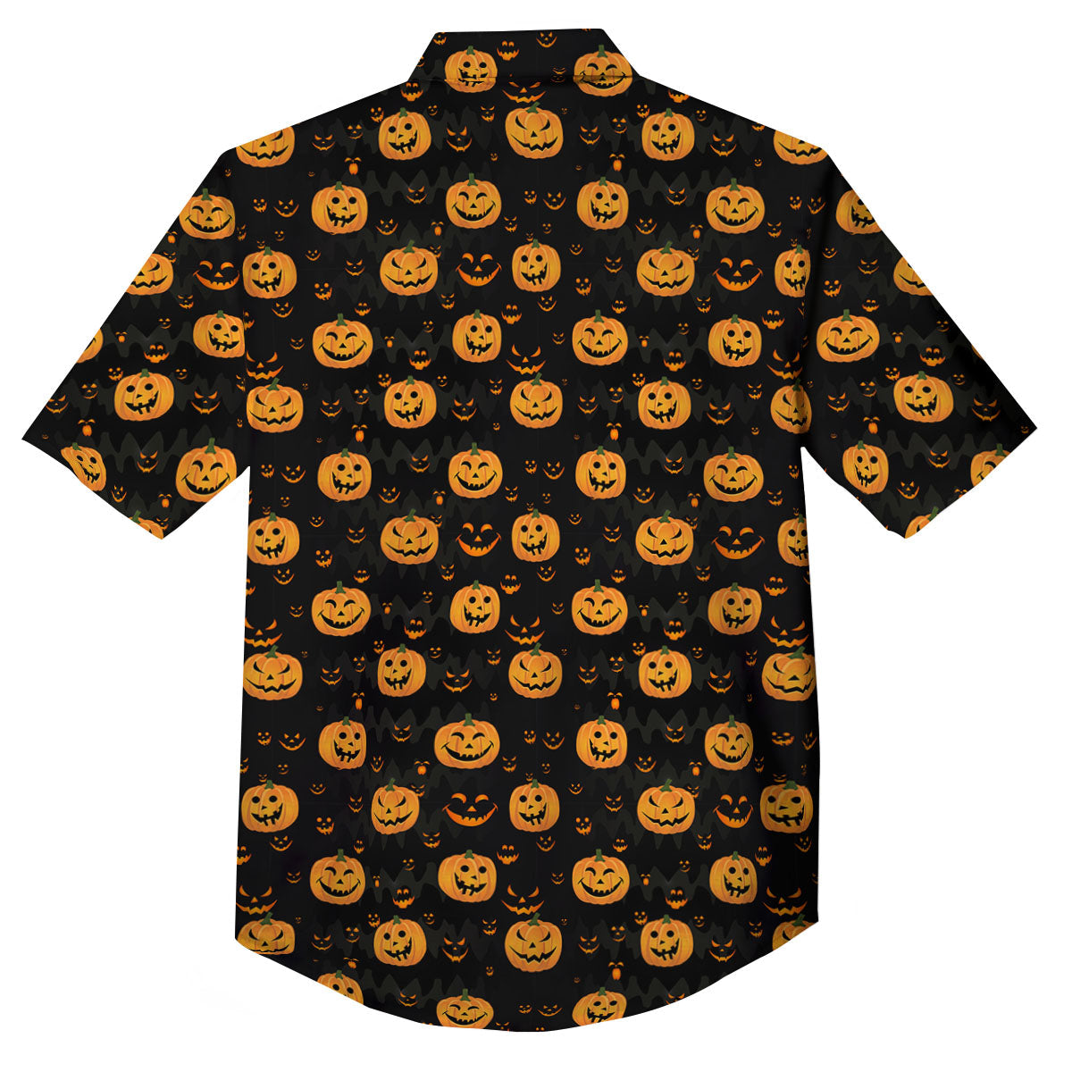 Pumpkin Halloween Fun Print Pattern Button Up Shirt-grizzshop