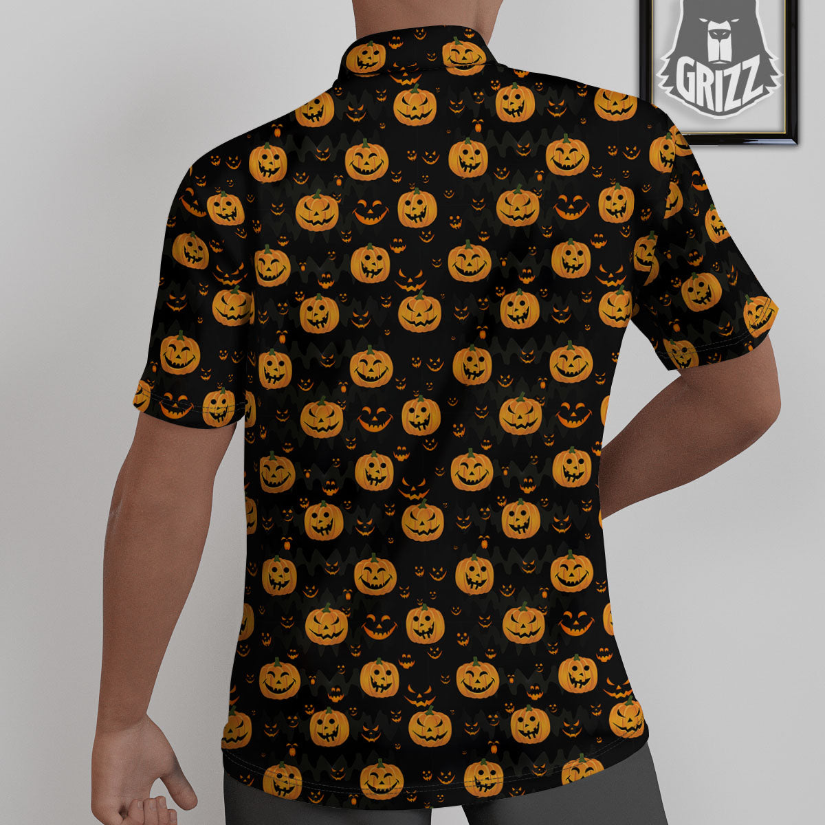 Pumpkin Halloween Fun Print Pattern Untucked Shirts-grizzshop