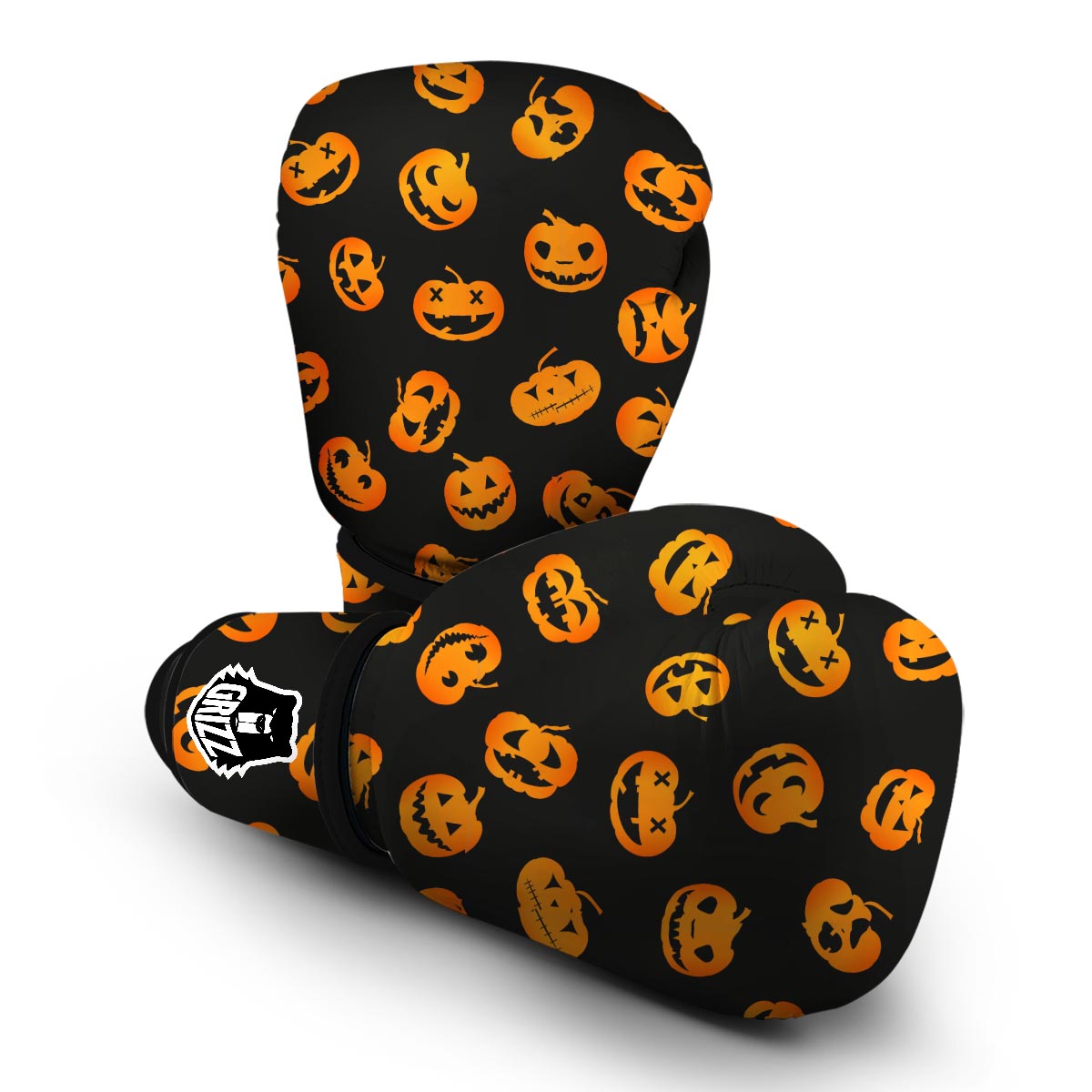 Pumpkin Halloween Pattern Print Boxing Gloves-grizzshop