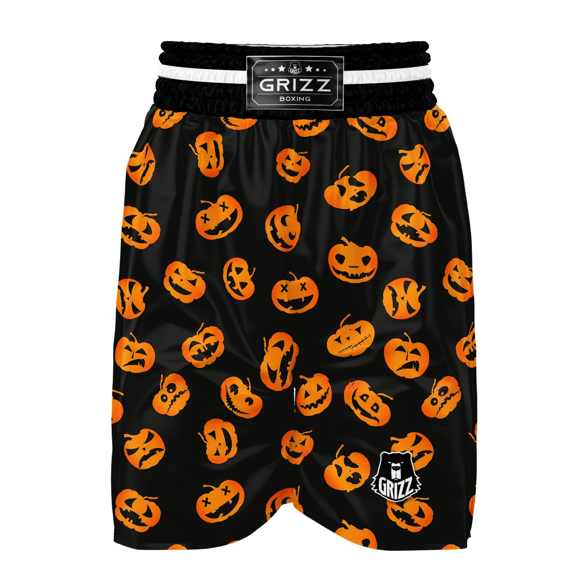 Pumpkin Halloween Pattern Print Boxing Shorts-grizzshop