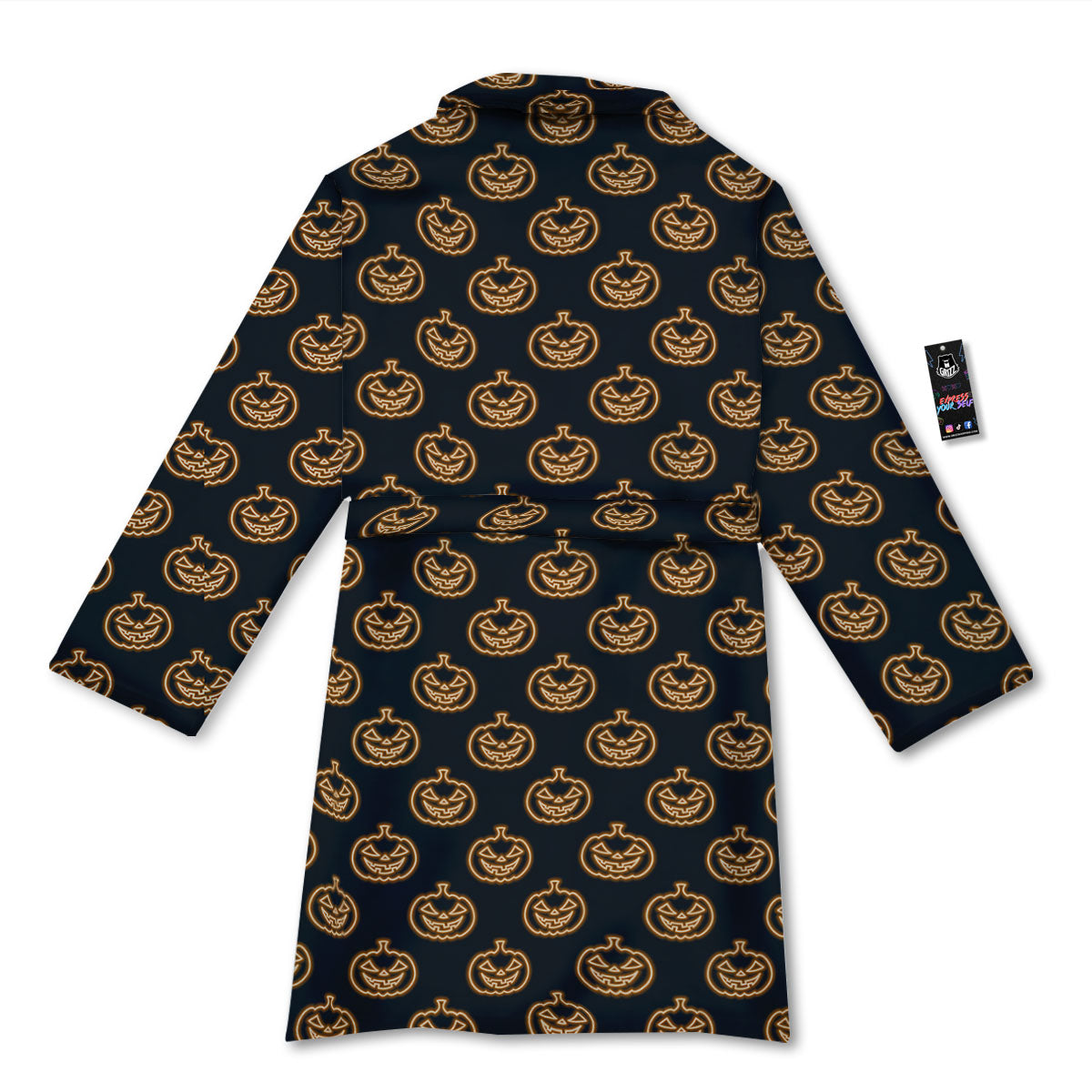 Pumpkin Halloween Print Pattern Bathrobe-grizzshop
