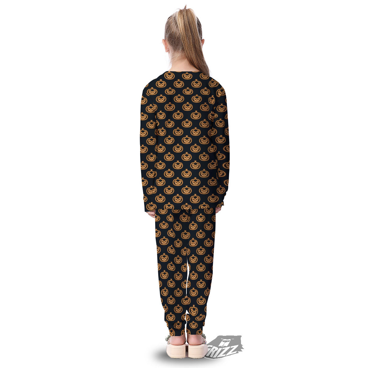 Pumpkin Halloween Print Pattern Kid's Pajamas-grizzshop