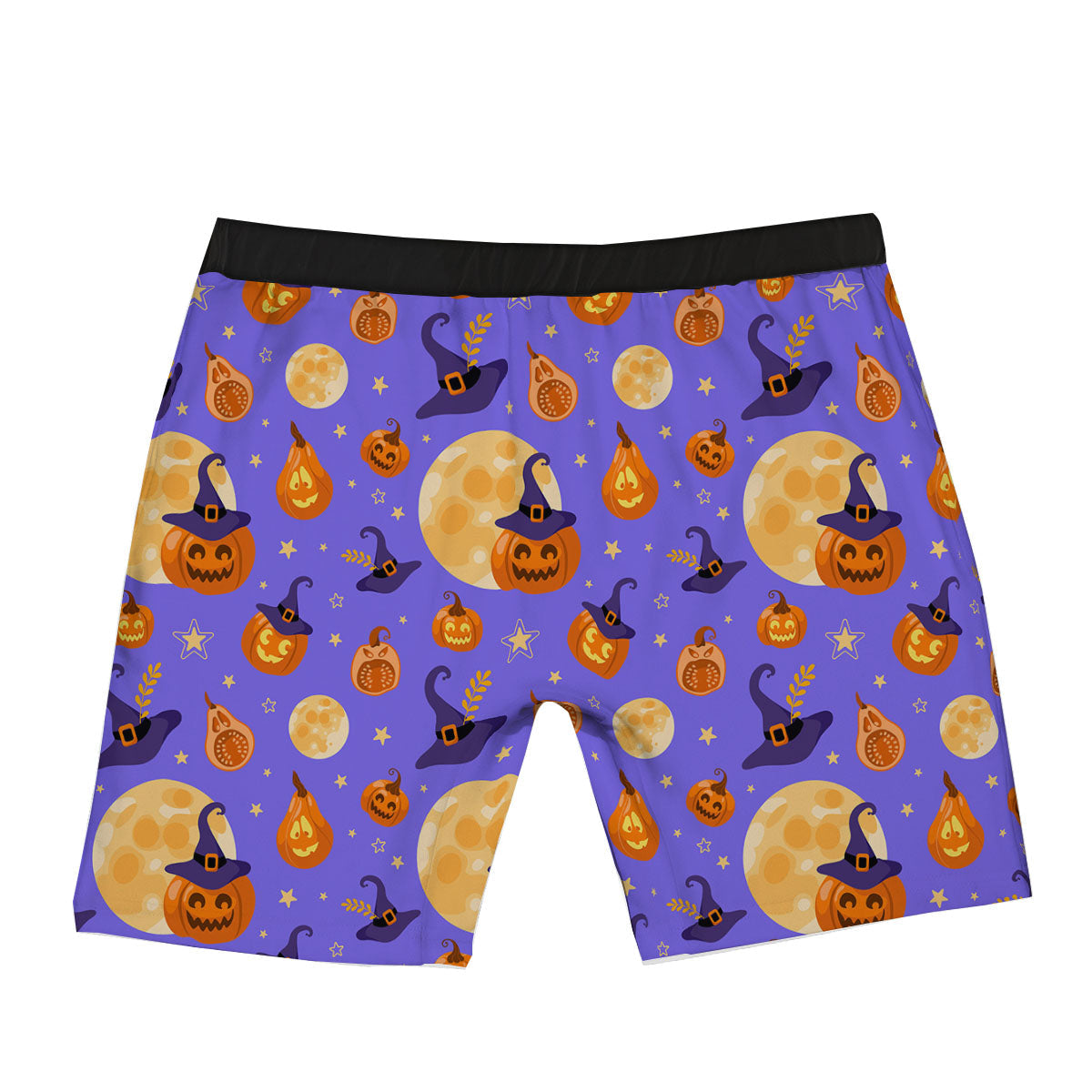 Pumpkin Halloween Purple Print Pattern Boxer Briefs-grizzshop