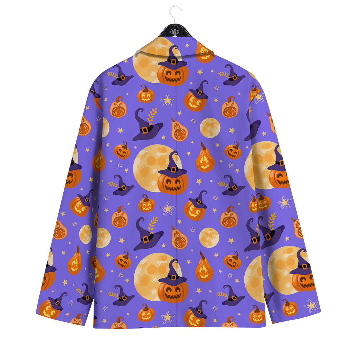 Pumpkin Halloween Purple Print Pattern Men's Sport Coat-grizzshop