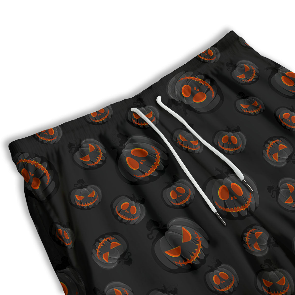Pumpkin Jack O' Lantern Halloween Print Men's Athletic Shorts