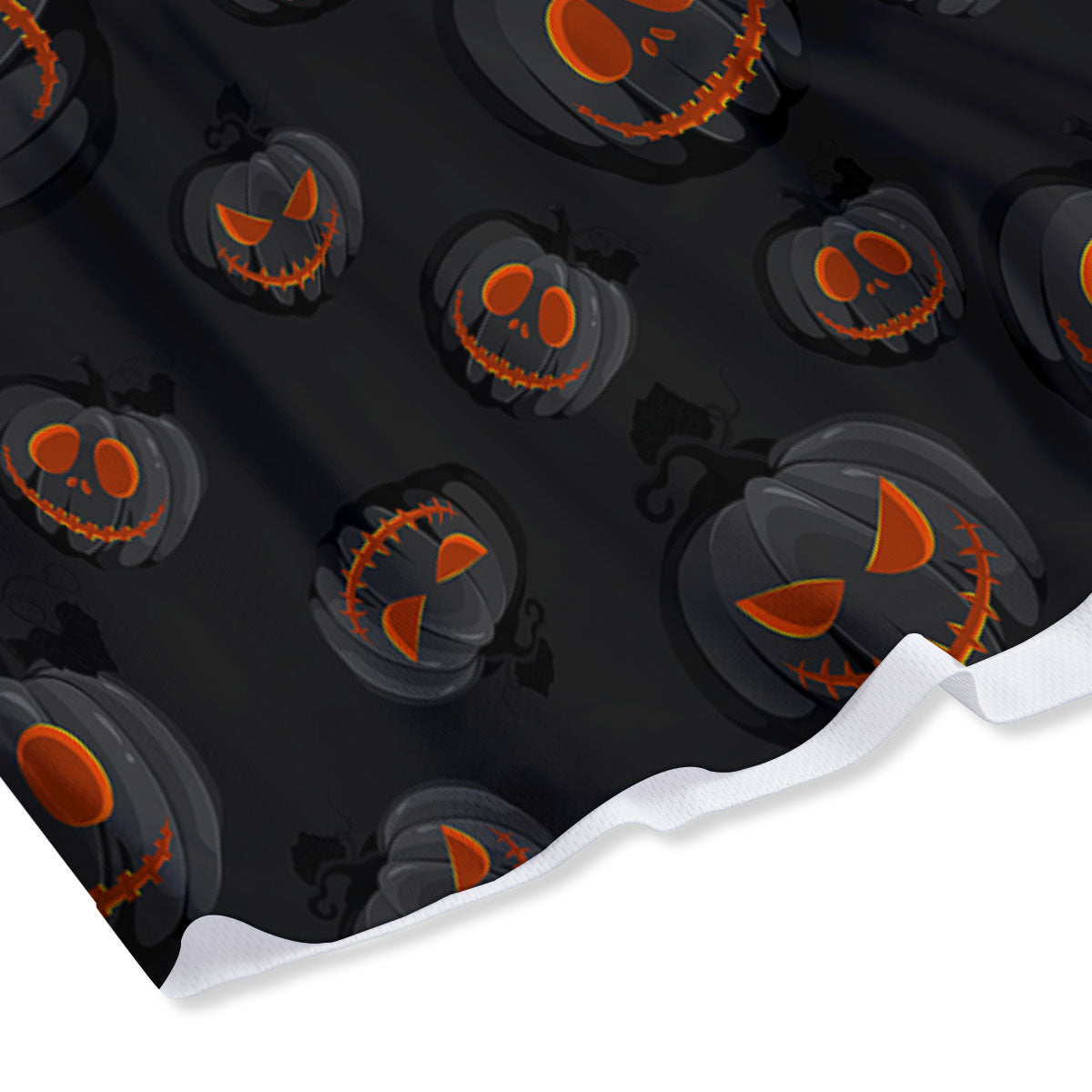 Pumpkin Jack O' Lantern Halloween Print Mesh Shorts