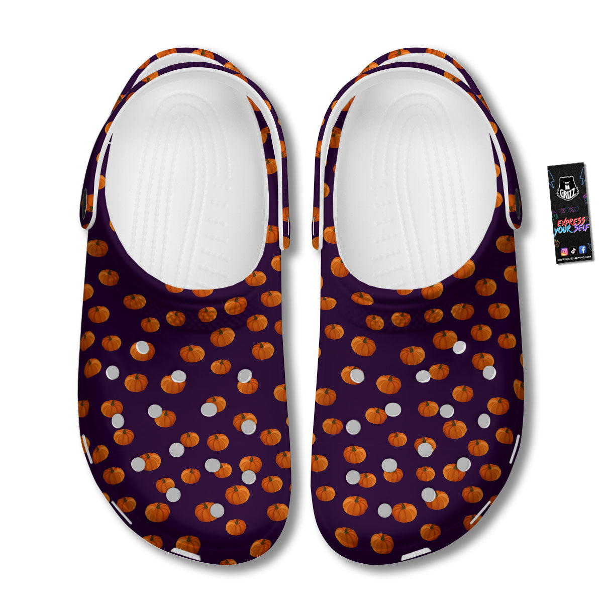 Pumpkin Little Print Pattern Clog-grizzshop