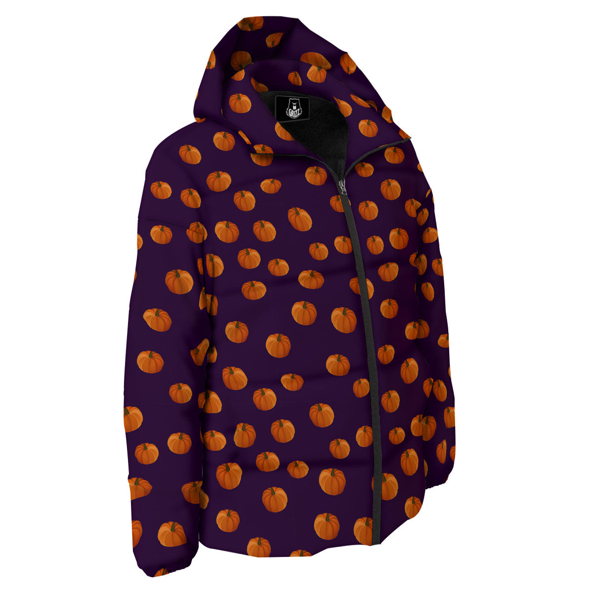 Pumpkin Little Print Pattern Down Jacket-grizzshop