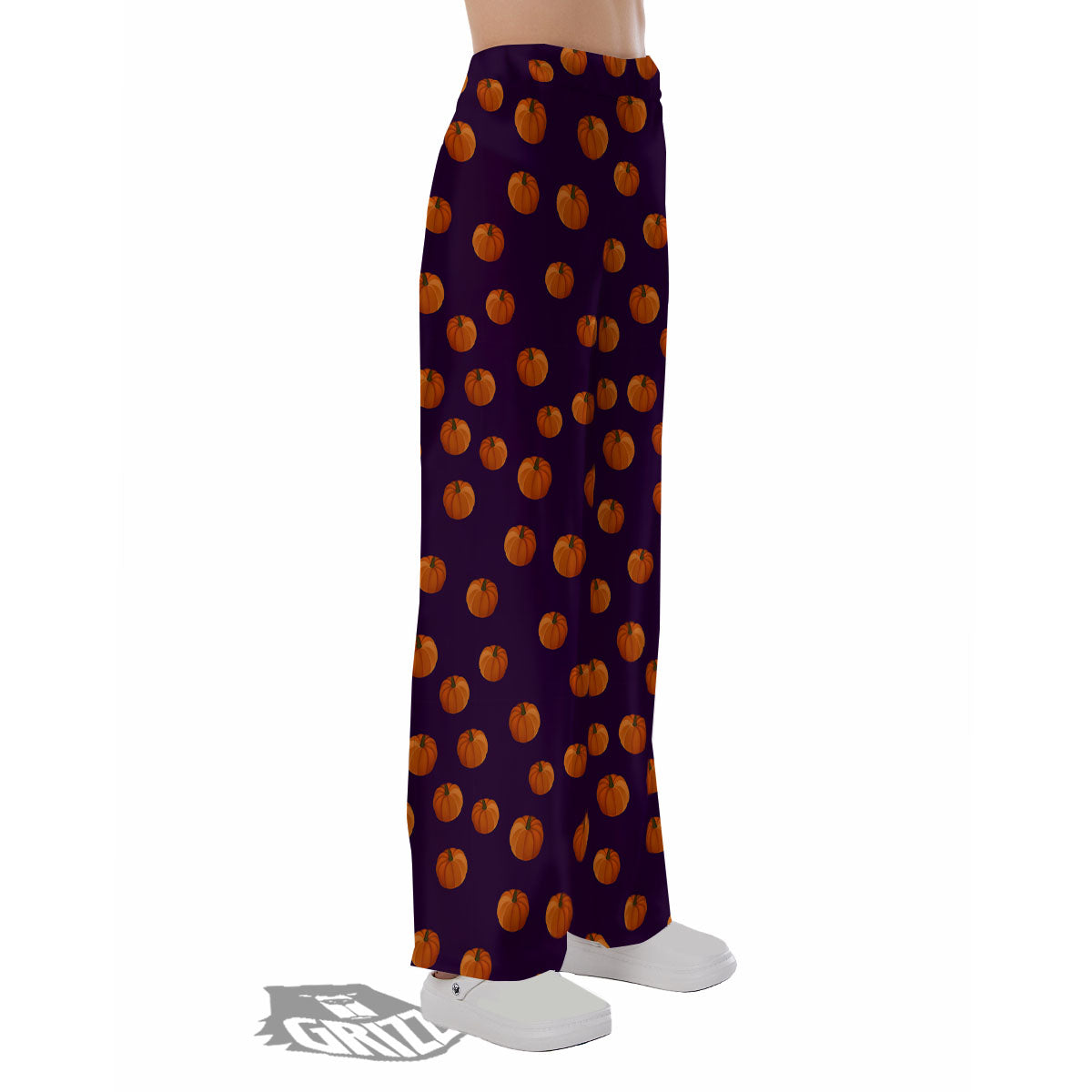 Pumpkin Little Print Pattern Pajama Pants-grizzshop