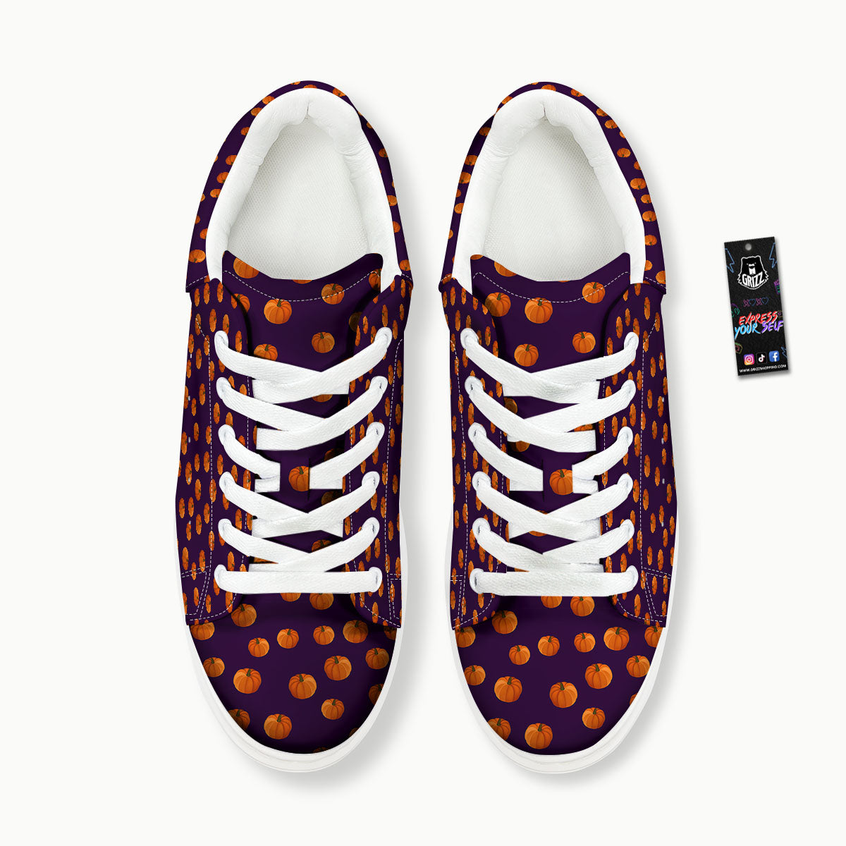 Pumpkin Little Print Pattern Platform Shoes-grizzshop