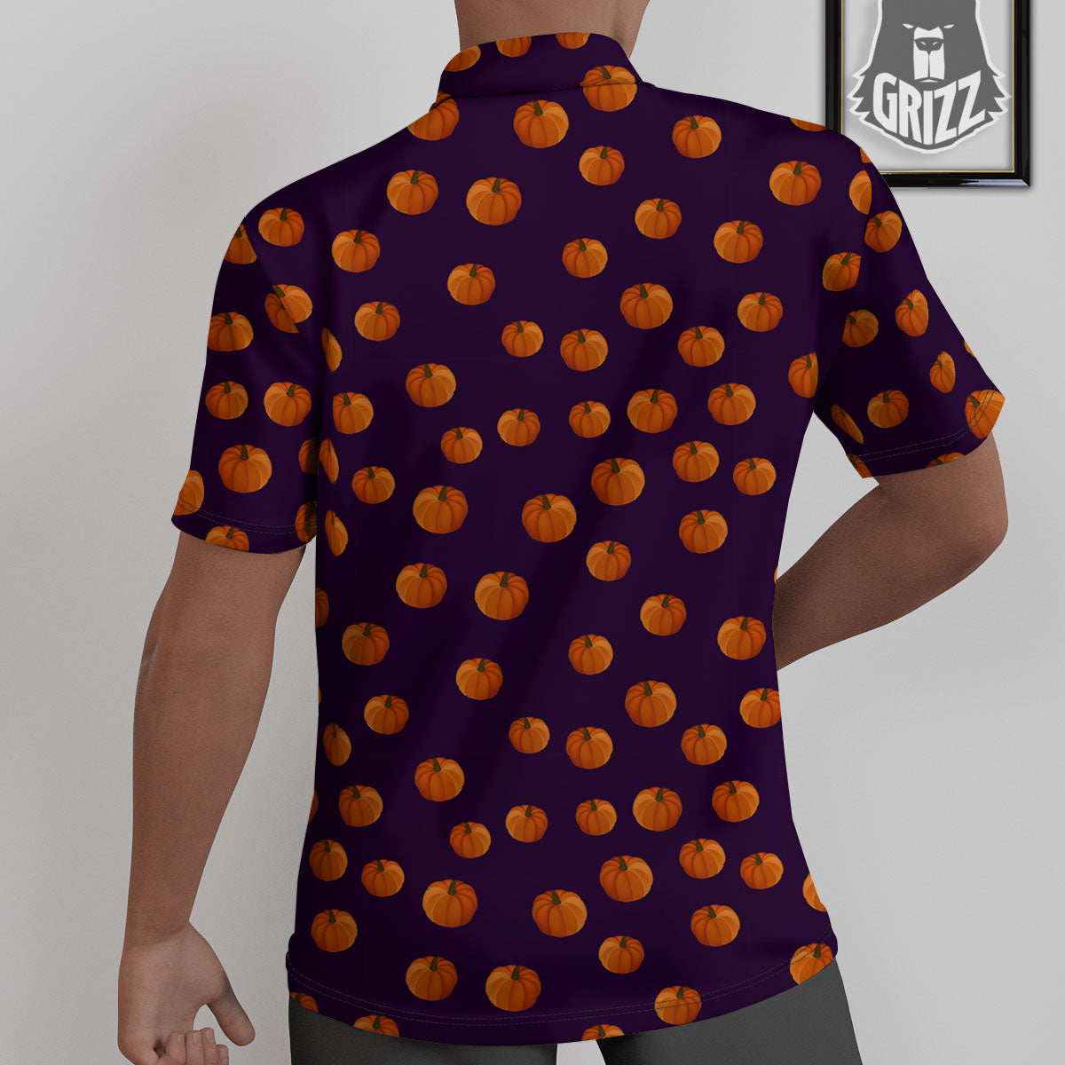 Pumpkin Little Print Pattern Untucked Shirts-grizzshop