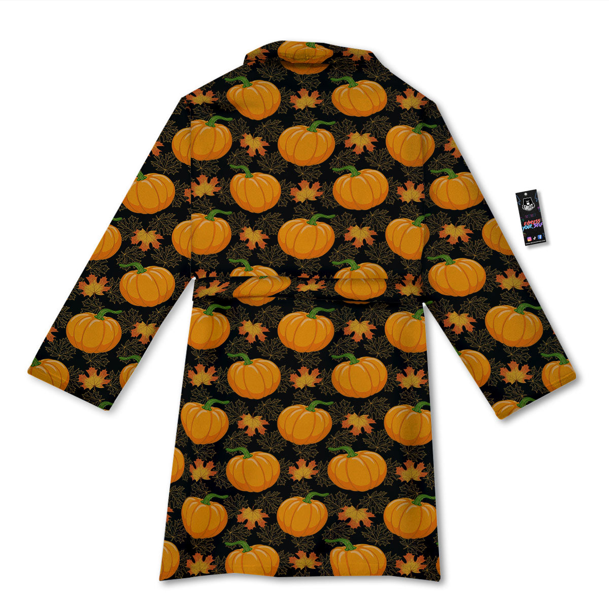 Pumpkin Orange Print Pattern Bathrobe-grizzshop