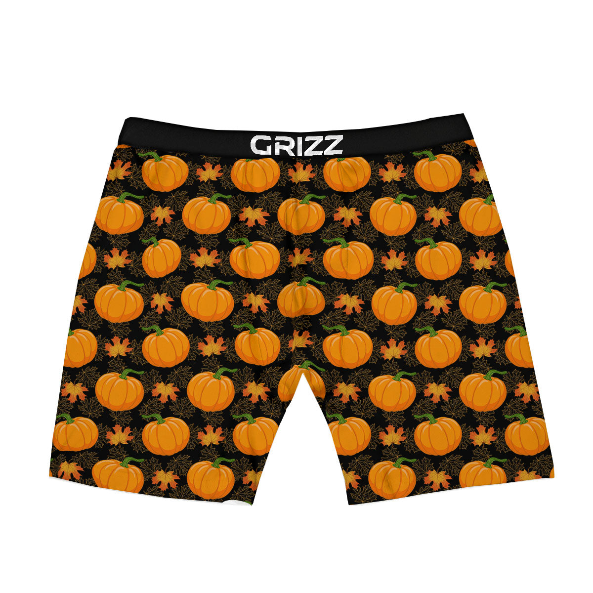 Pumpkin Orange Print Pattern Boxer Briefs-grizzshop