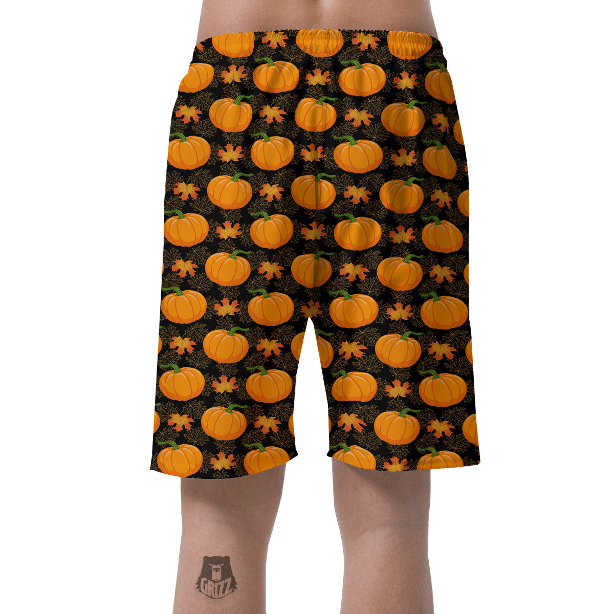 Pumpkin Orange Print Pattern Men's Shorts-grizzshop