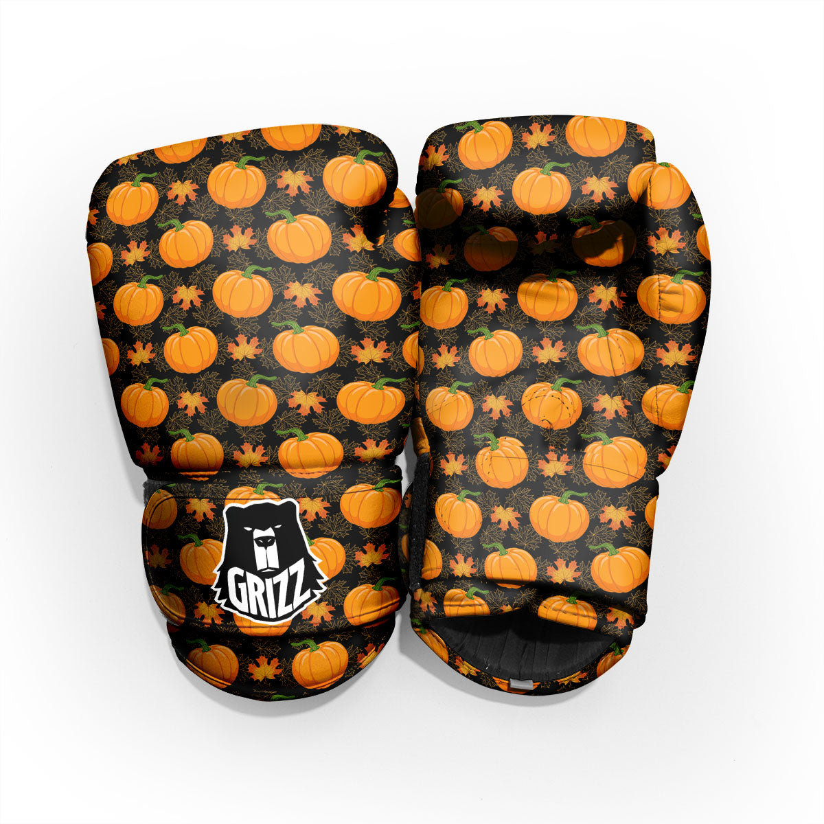 Pumpkin Orange Print Pattern Sparring Gloves-grizzshop