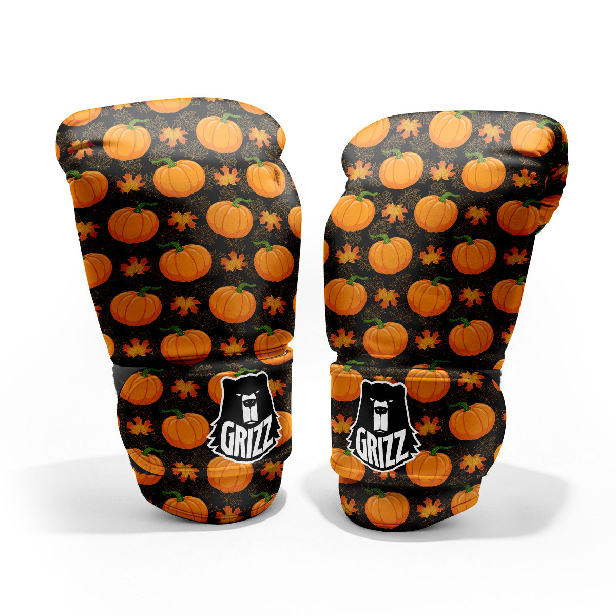 Pumpkin Orange Print Pattern Sparring Gloves-grizzshop