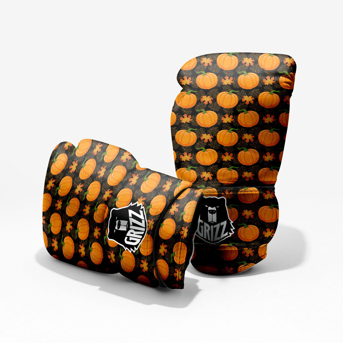 Pumpkin Orange Print Pattern Sparring Gloves-grizzshop