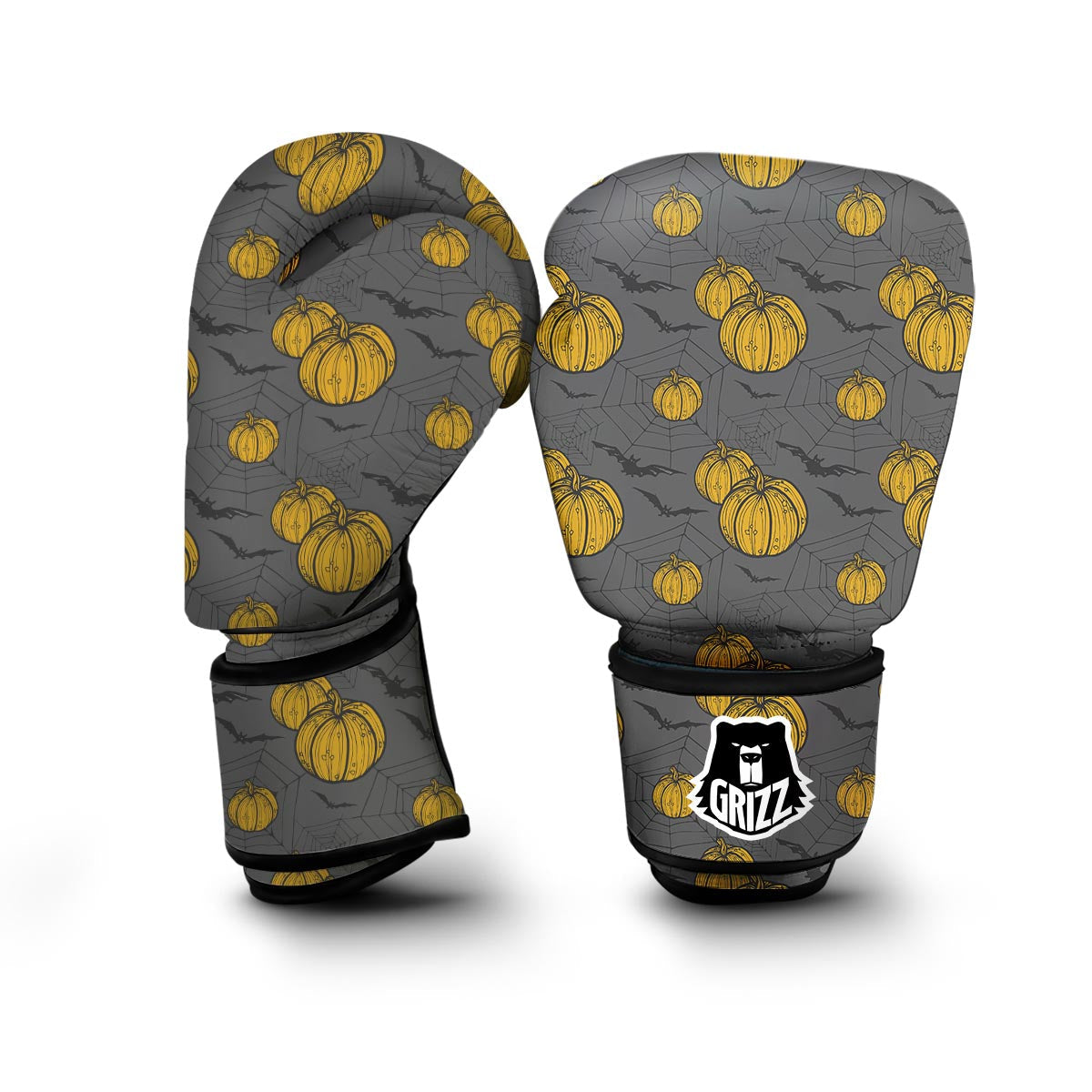 Pumpkin Pattern Print Boxing Gloves-grizzshop