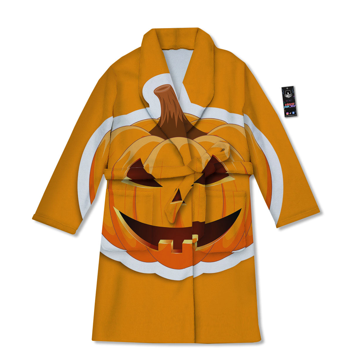 Pumpkin Print Bathrobe-grizzshop