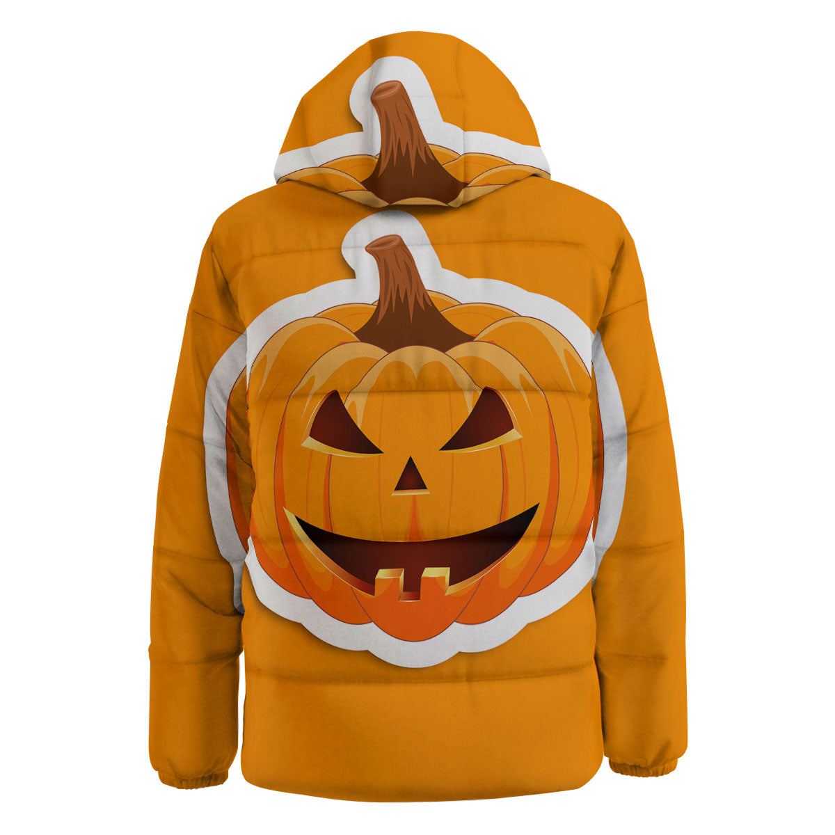 Pumpkin Print Down Jacket-grizzshop