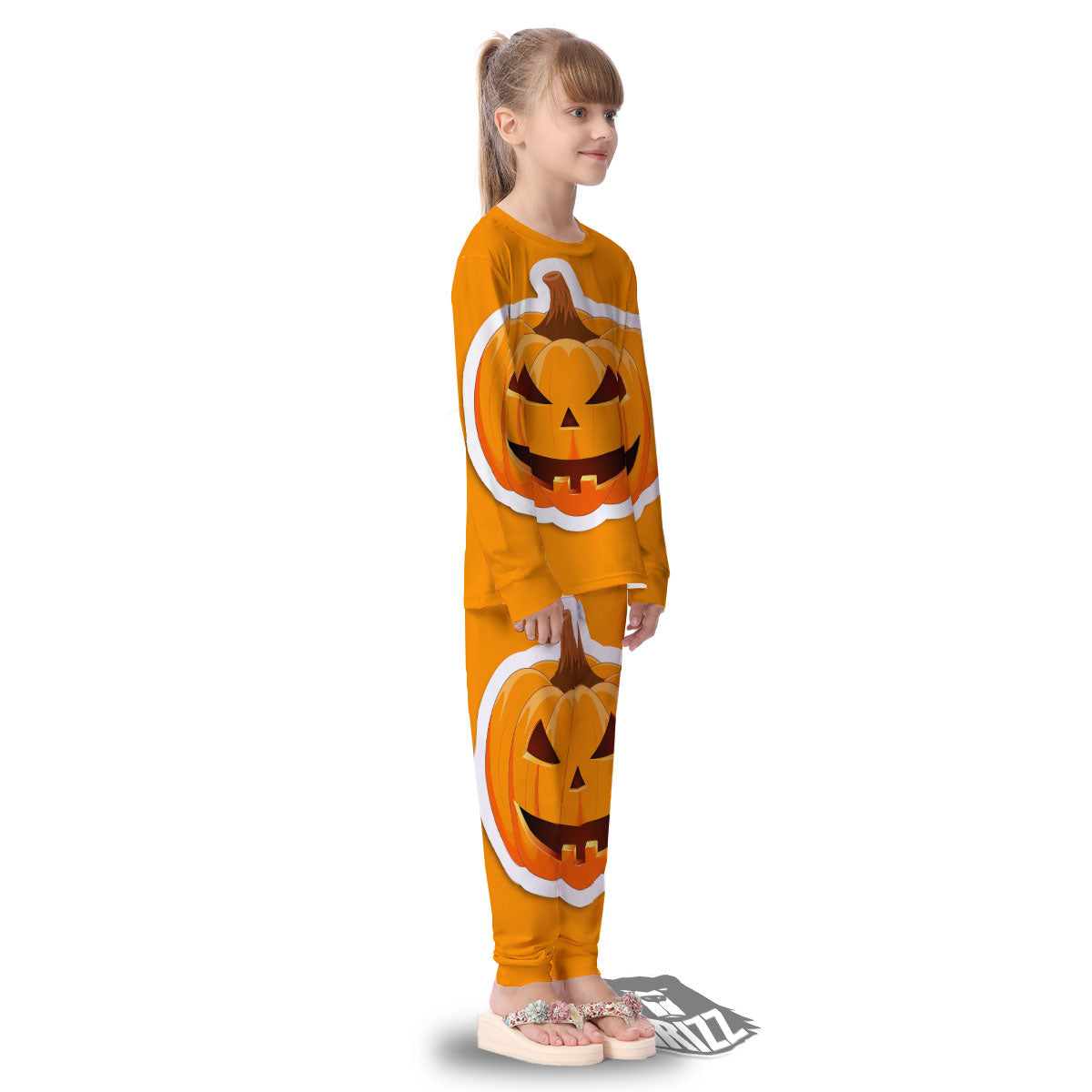 Pumpkin Print Kid's Pajamas-grizzshop