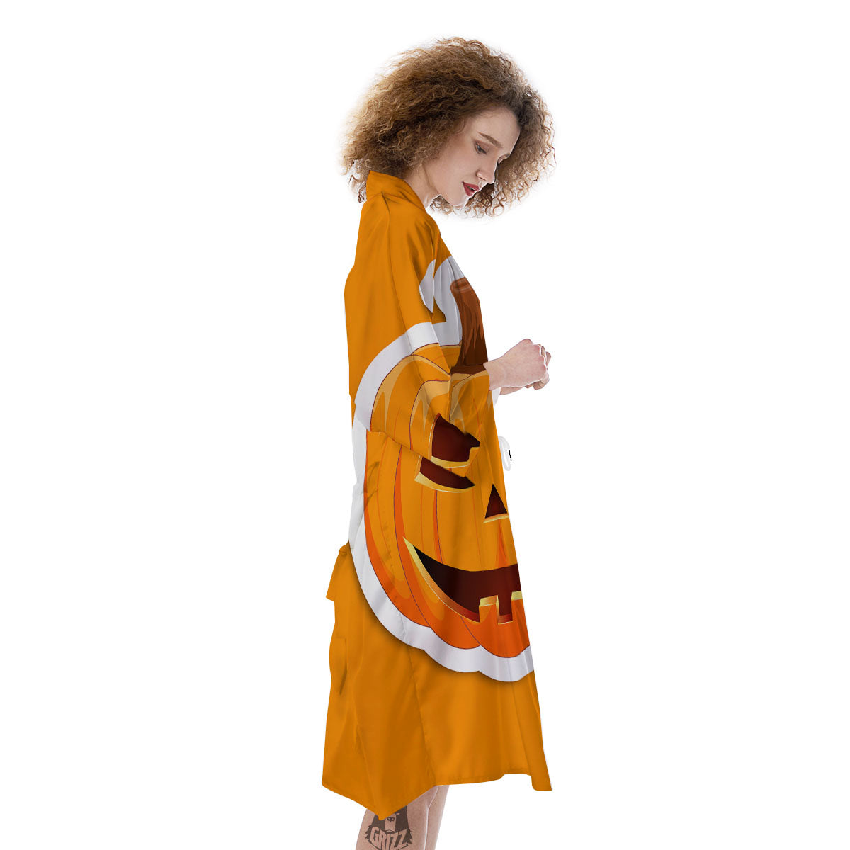 Pumpkin Print Kimono-grizzshop