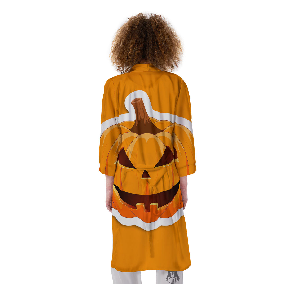 Pumpkin Print Kimono-grizzshop