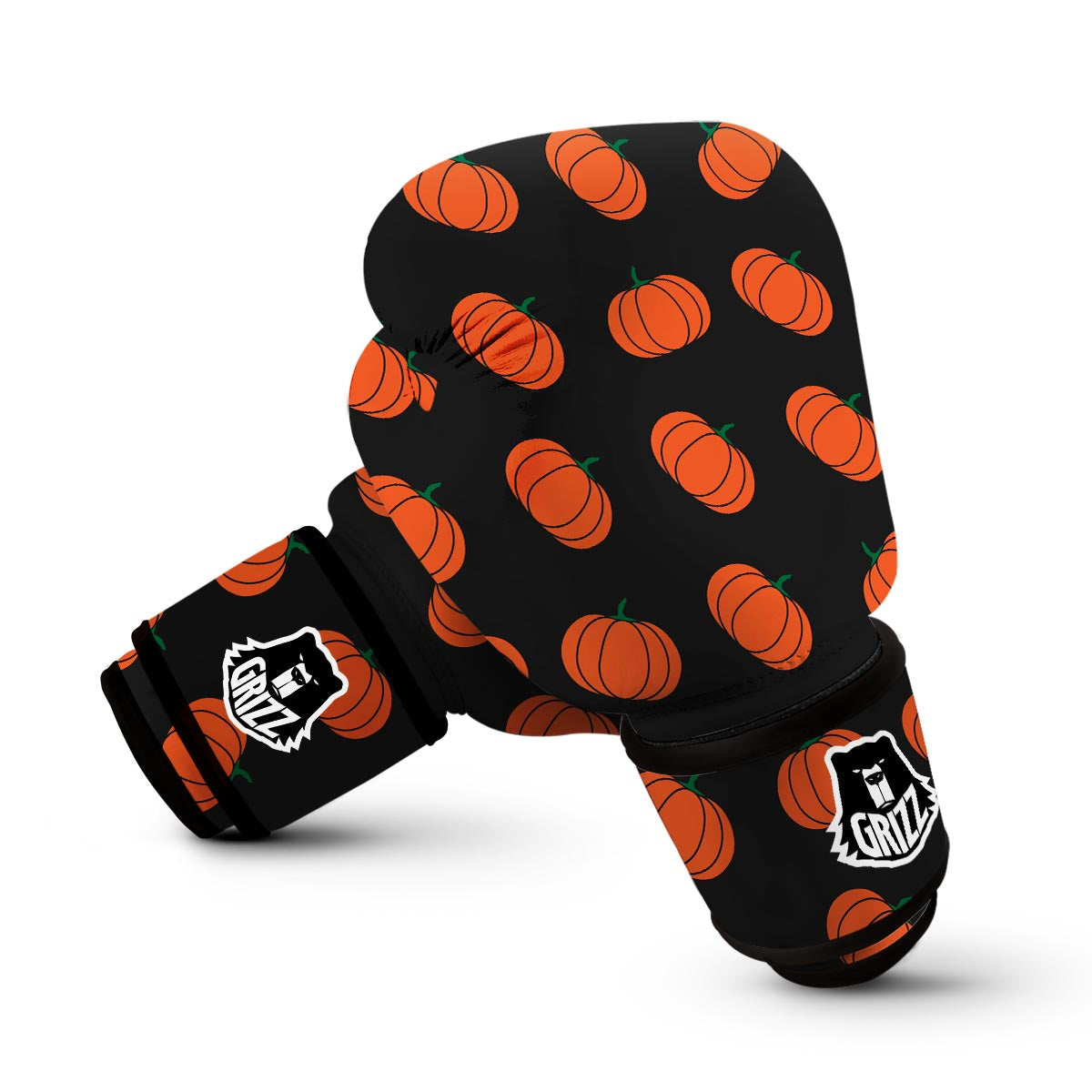 Pumpkin Print Pattern Boxing Gloves-grizzshop