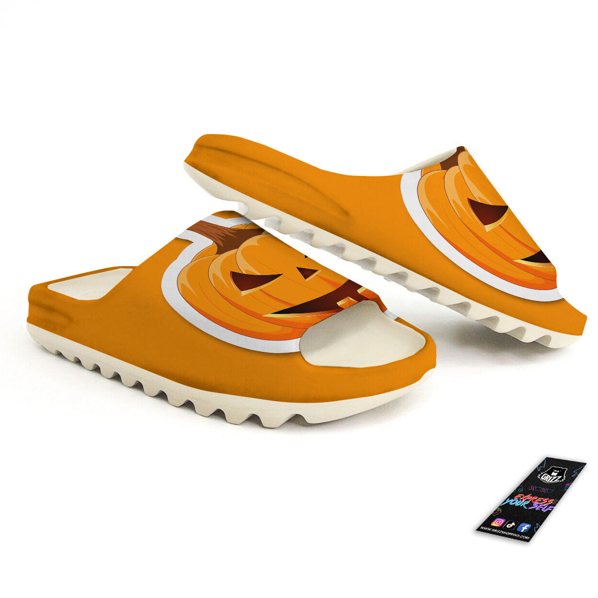 Pumpkin Print Sandals-grizzshop