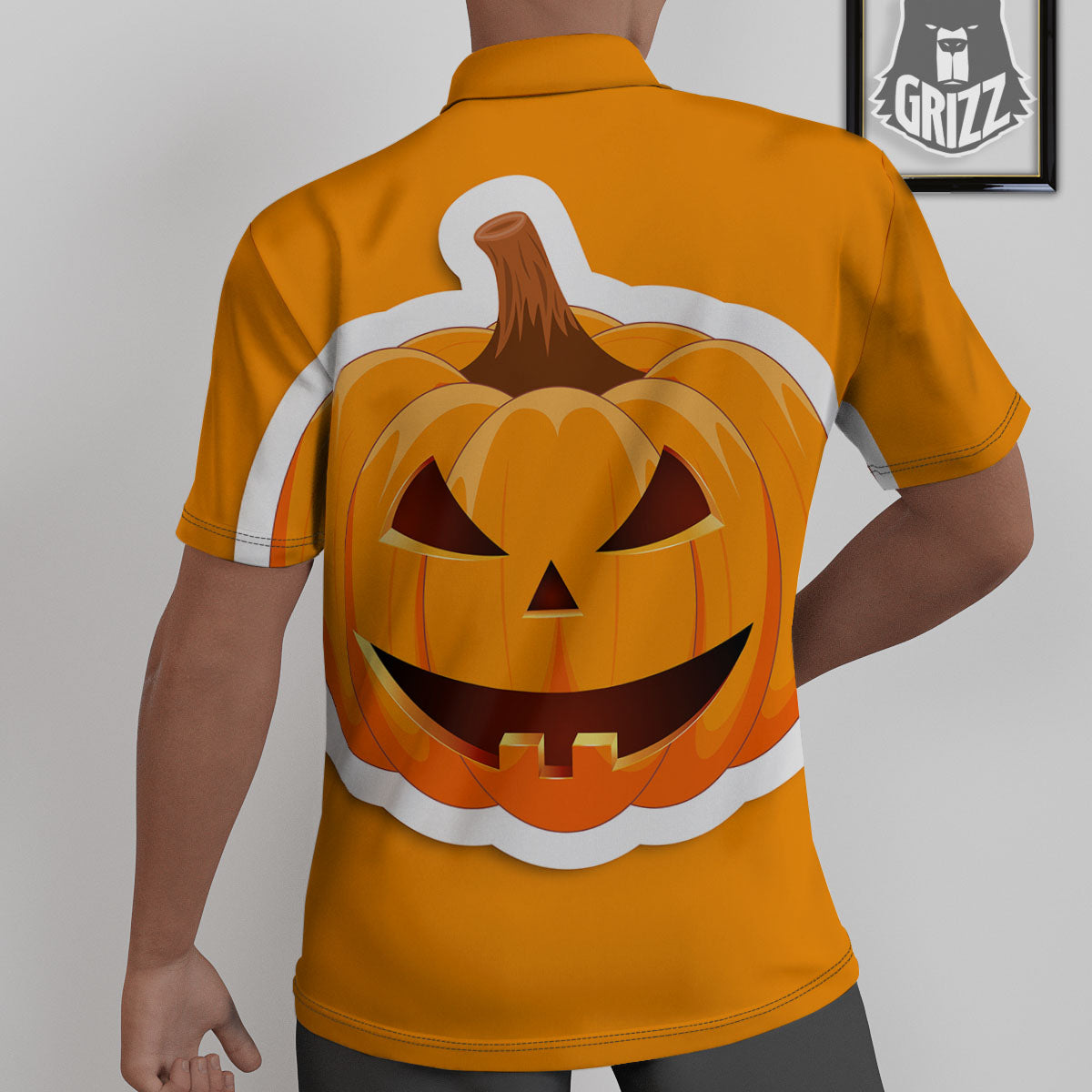 Pumpkin Print Untucked Shirts-grizzshop